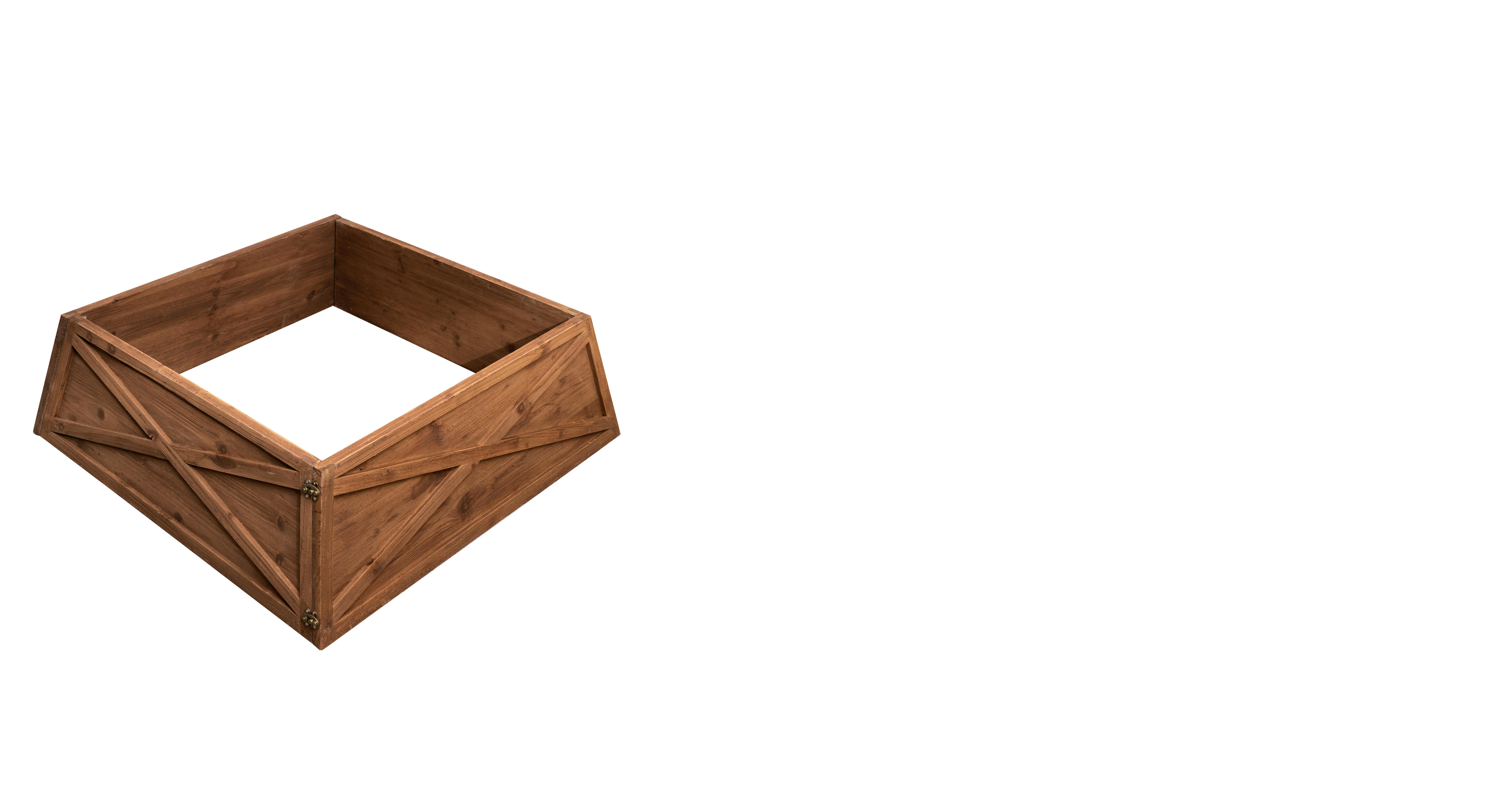 Extra Large Natural Brown Trapezoid Wooden Christmas Tree Skirt