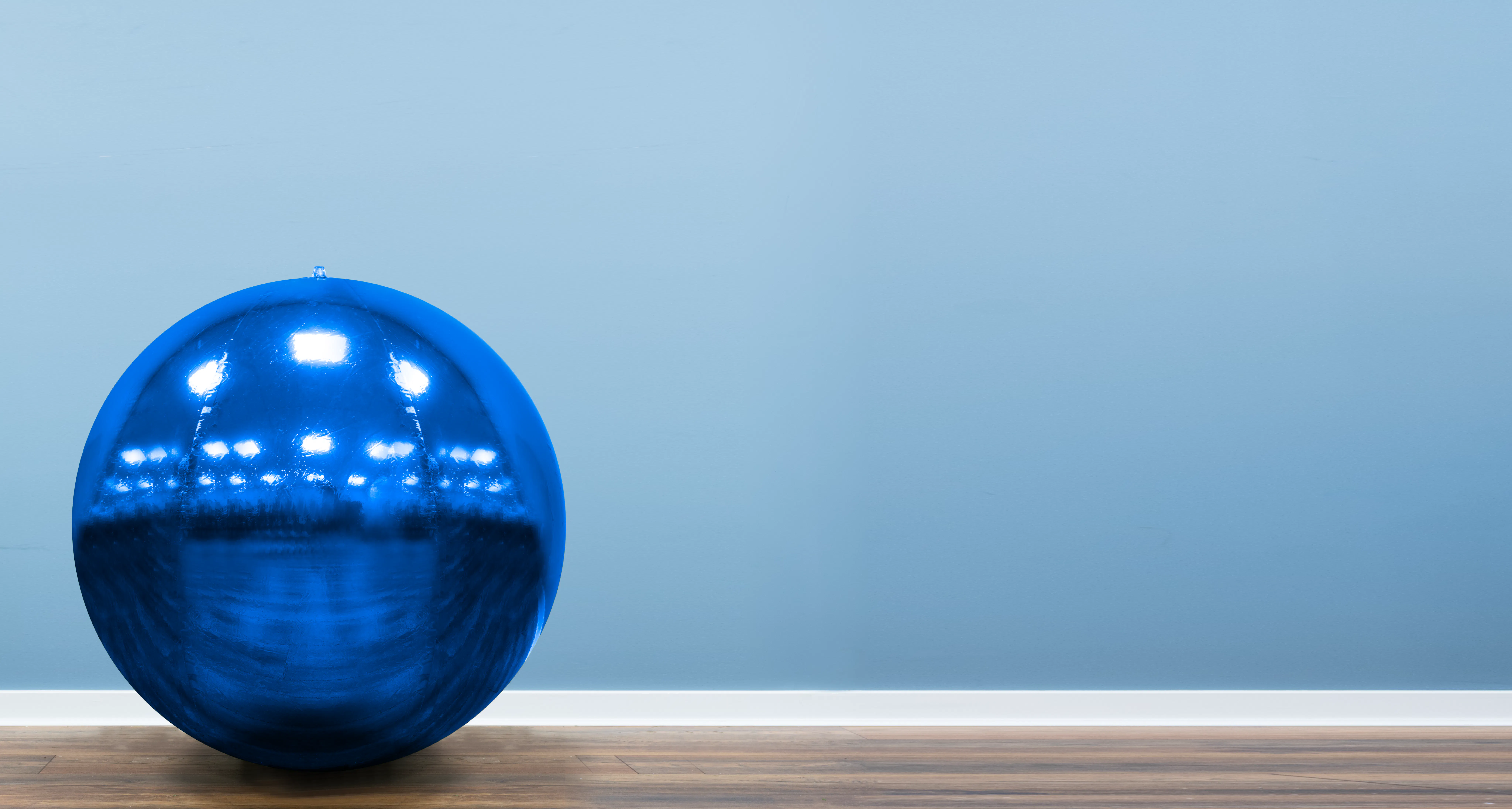 100cm Metallic Blue Inflatable Mirror Ball
