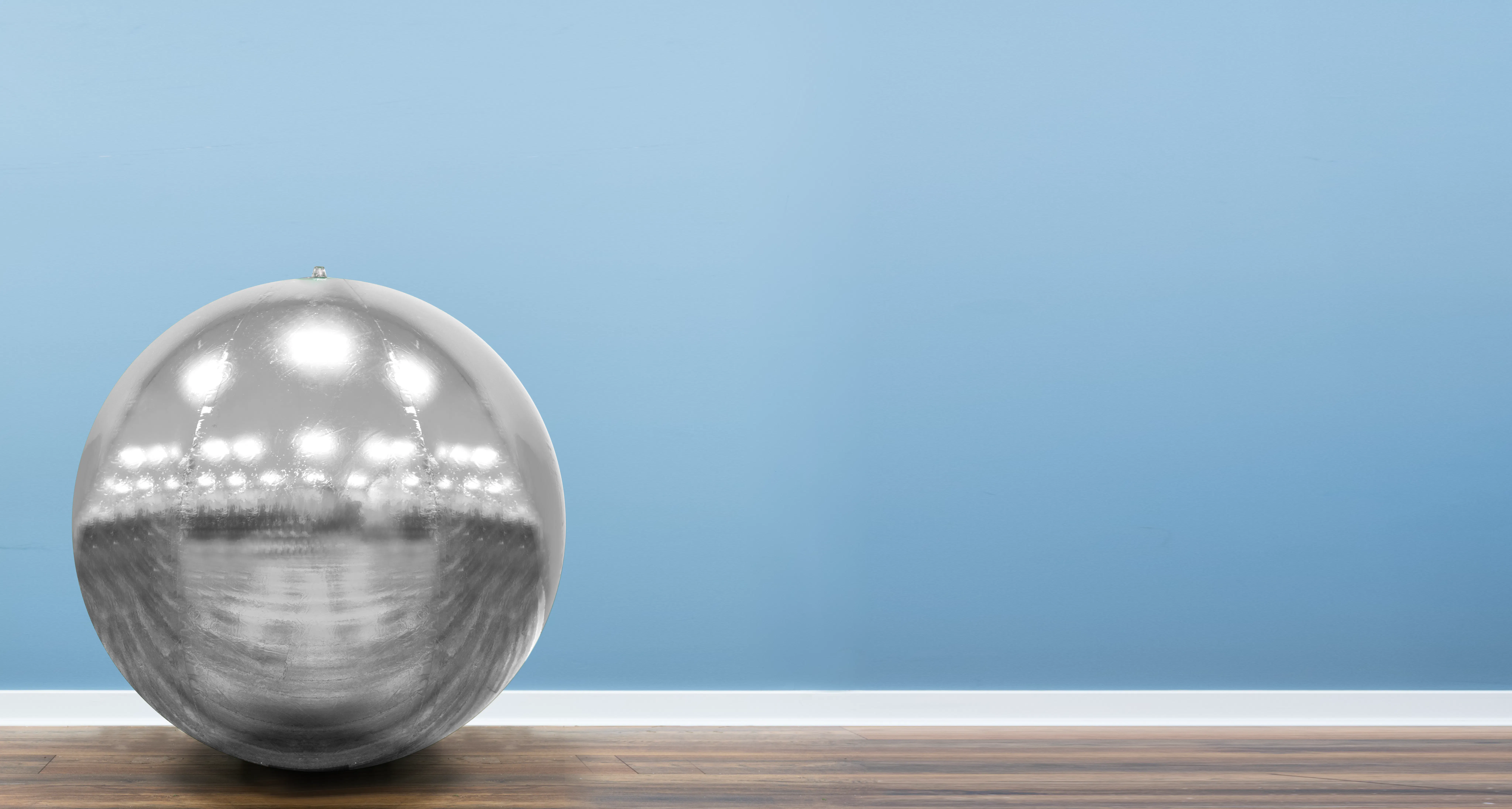 100cm Metallic Silver Inflatable Mirror Ball