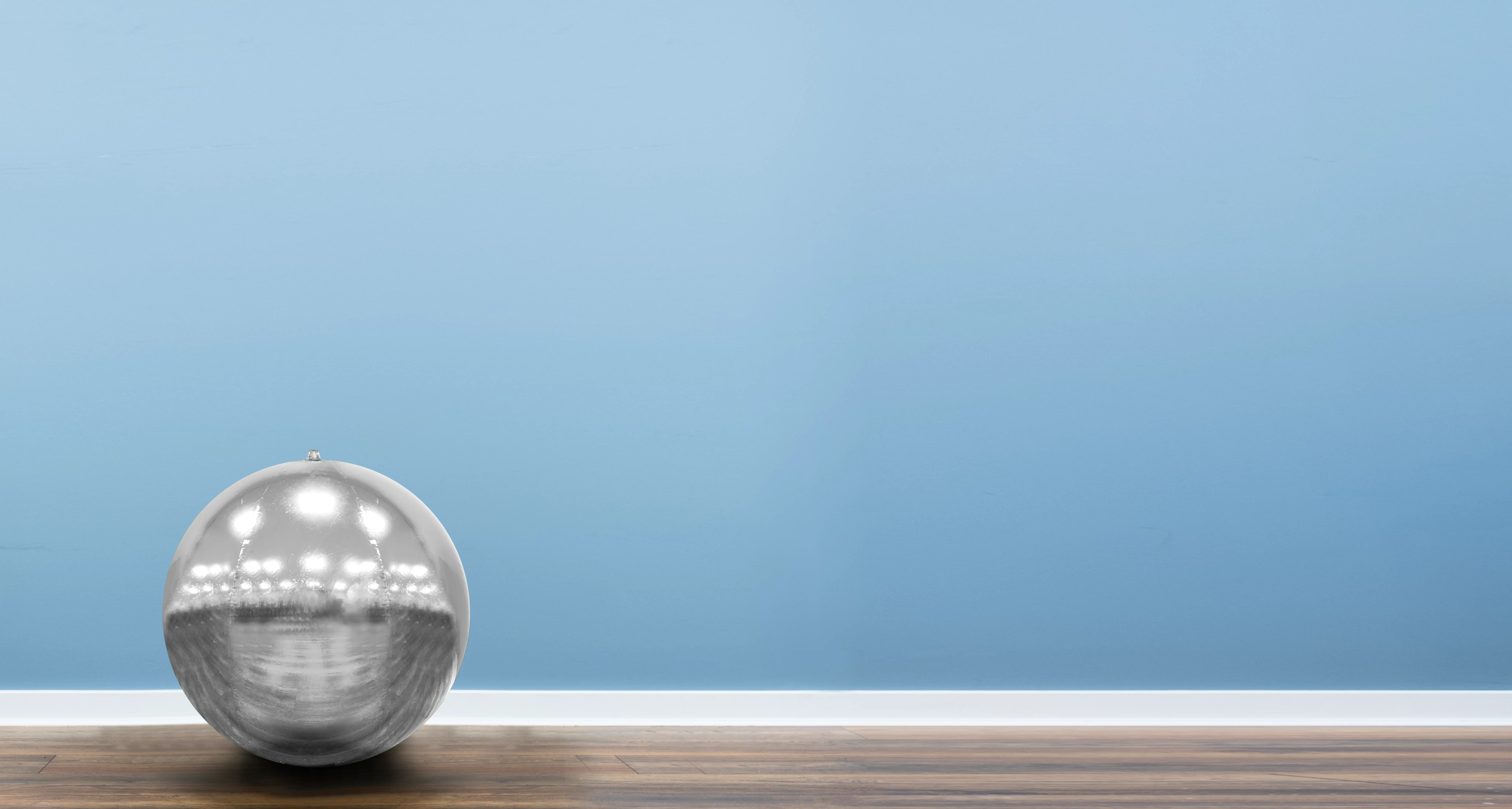 60cm Metallic Silver Inflatable Mirror Ball