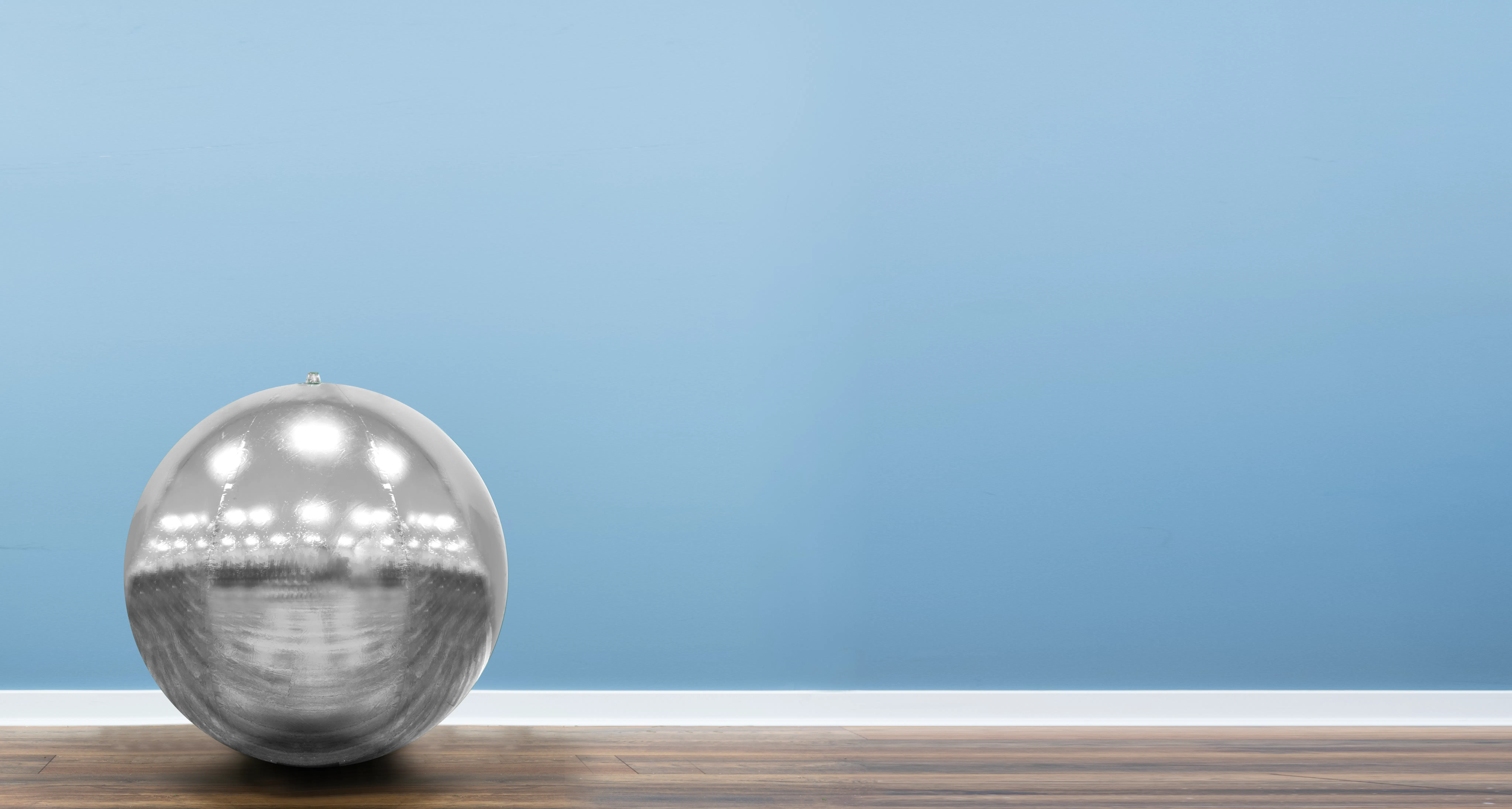 80cm Metallic Silver Inflatable Mirror Ball