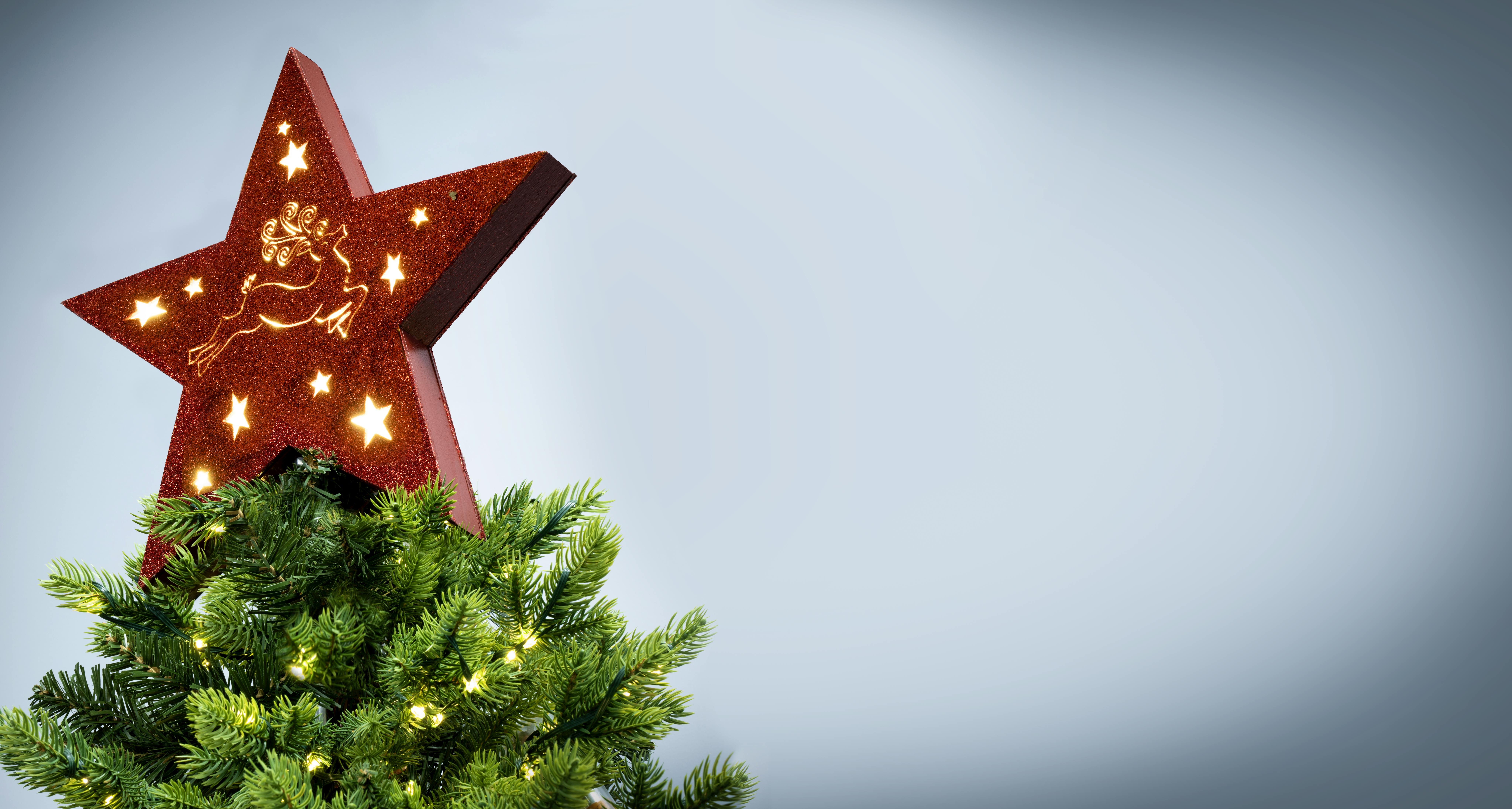 Battery-Powered Star Tree Topper -  4 designs