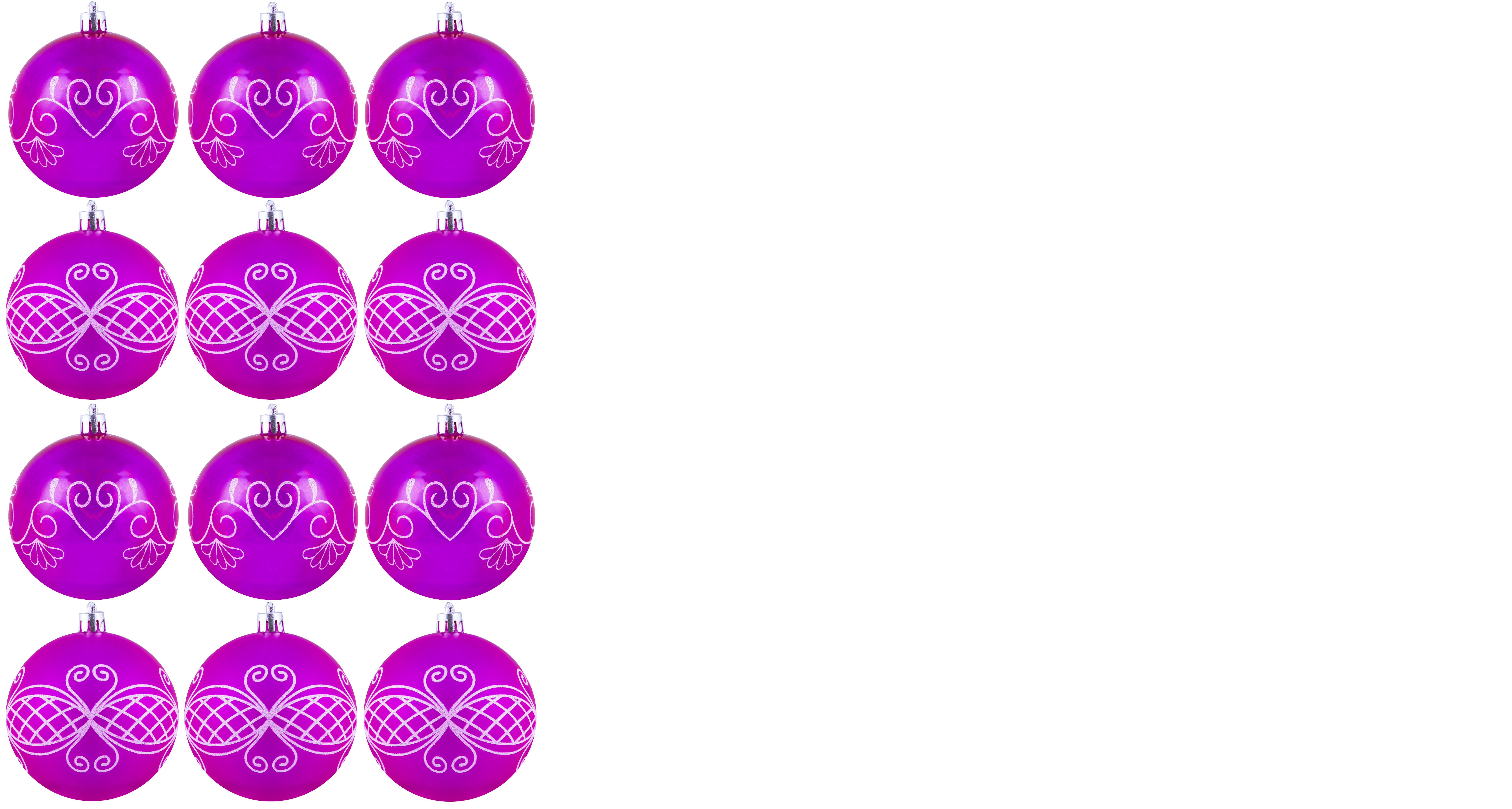 6cm&#x20;Hand&#x20;Painted&#x20;Shatterproof&#x20;Bauble&#x20;Design&#x20;1&#x20;&#x28;12&#x20;Pack&#x29;