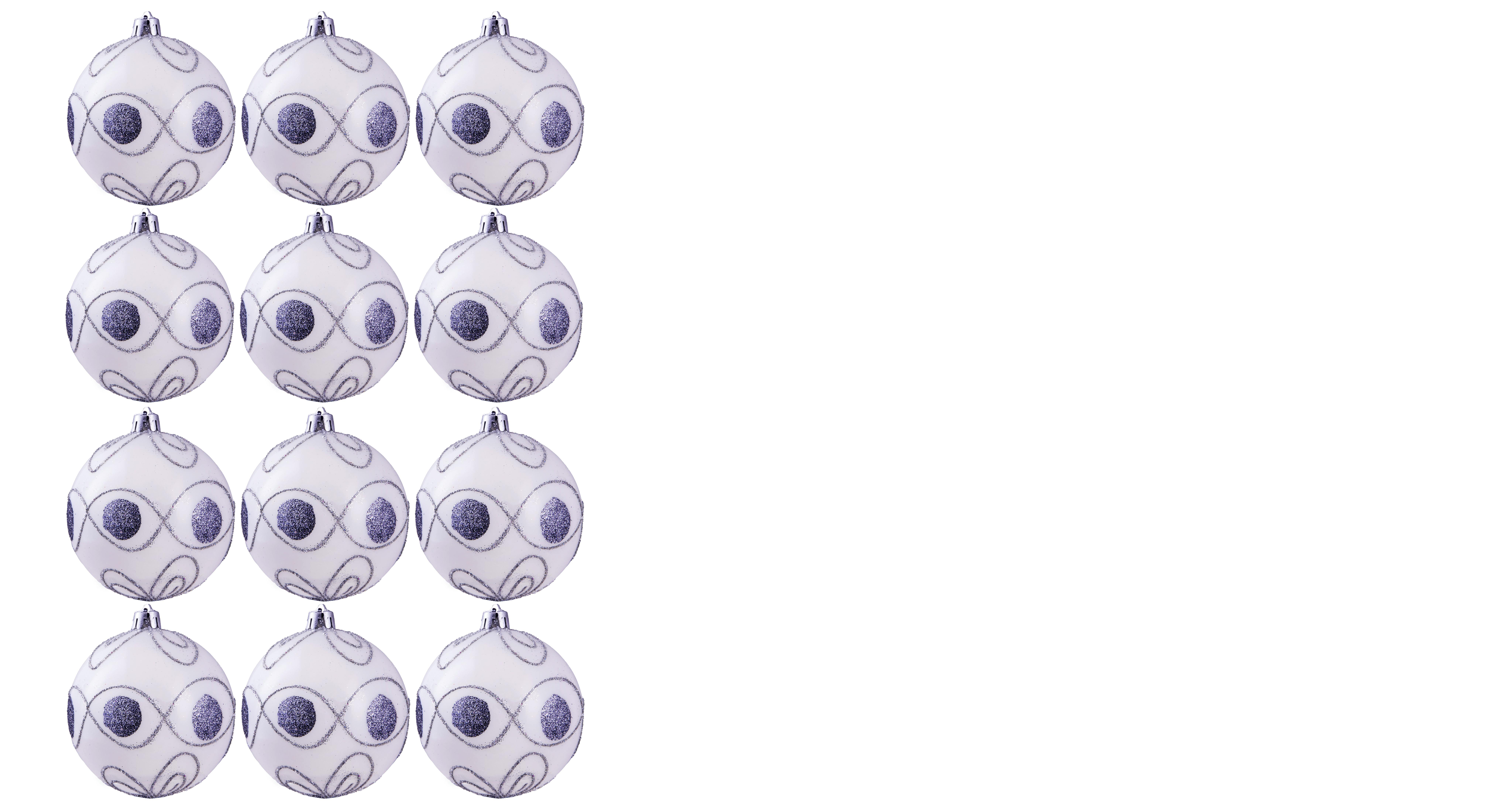 6cm&#x20;Hand&#x20;Painted&#x20;Shatterproof&#x20;Bauble&#x20;Design&#x20;20&#x20;&#x28;12&#x20;Pack&#x29;