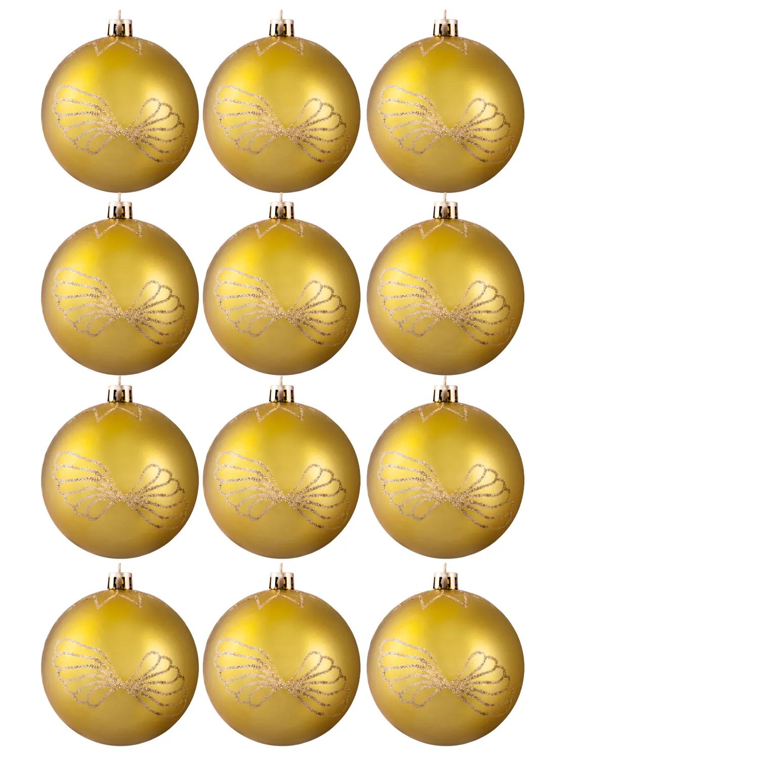 6cm Hand Painted Shatterproof Bauble Design 21 (12 Pack)