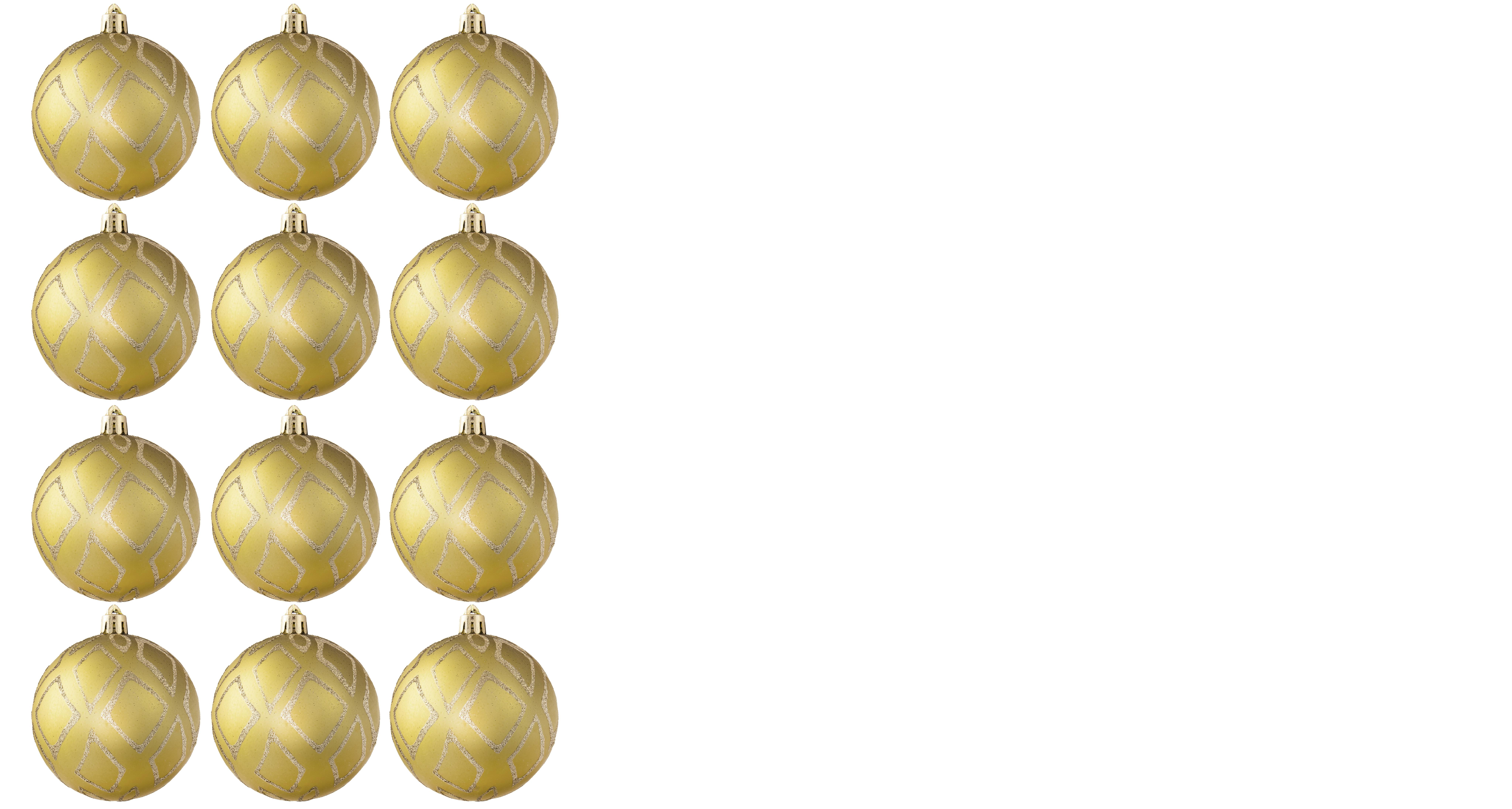 Hand Painted Shatterproof Bauble Design 23 (12 Pack)