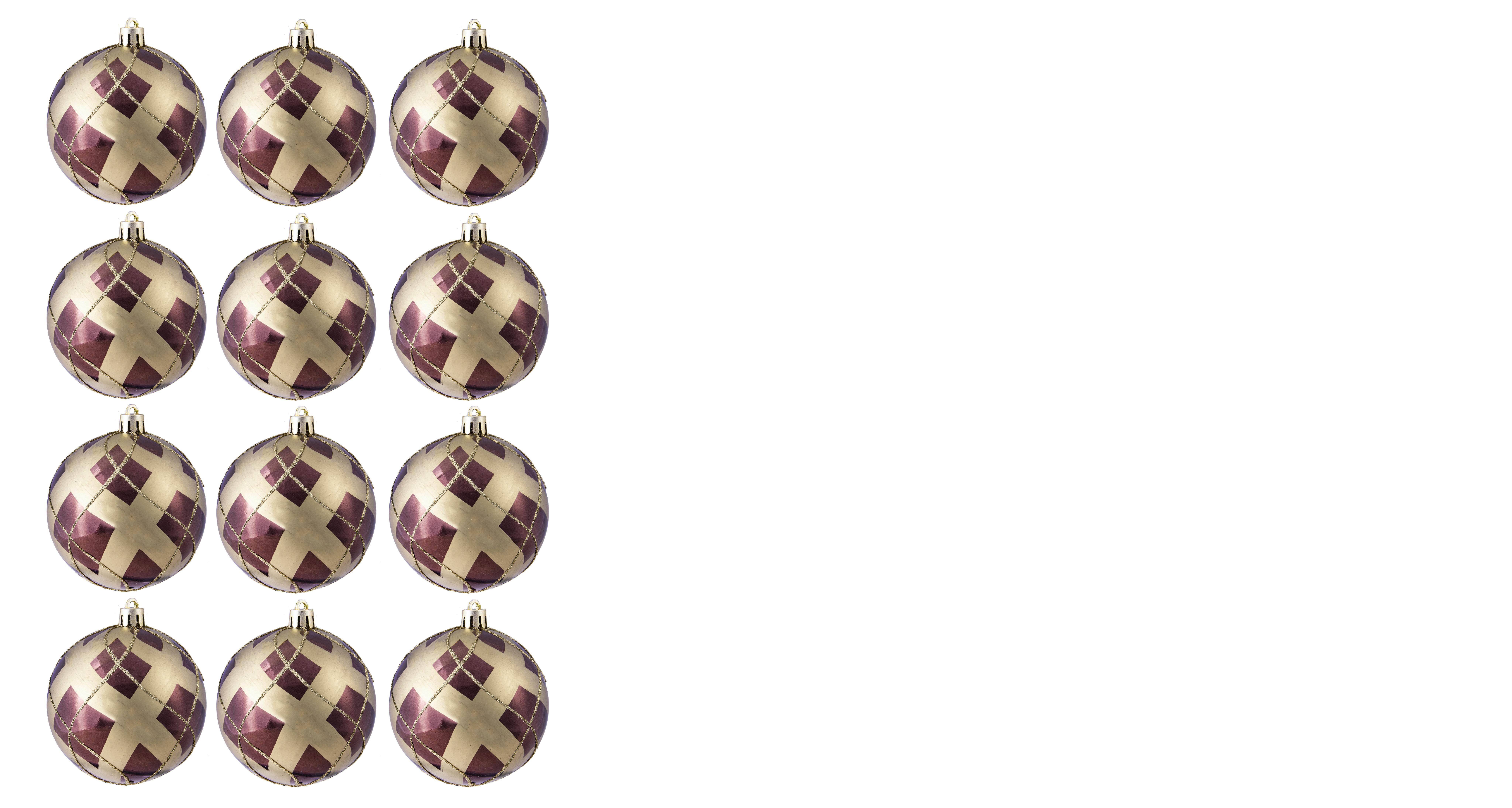 6cm&#x20;Hand&#x20;Painted&#x20;Shatterproof&#x20;Bauble&#x20;Design&#x20;27&#x20;&#x28;12&#x20;Pack&#x29;