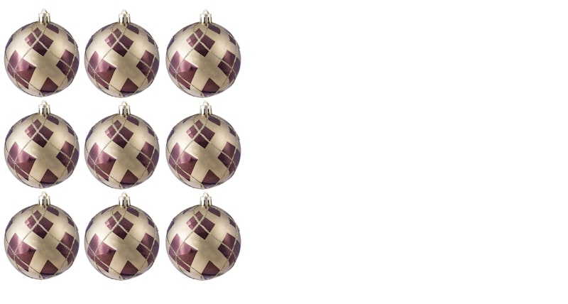 10cm Hand Painted Shatterproof Bauble Design 27 (9 Pack) 10cm Hand Painted Shatterproof Bauble Design 27 (9 Pack)