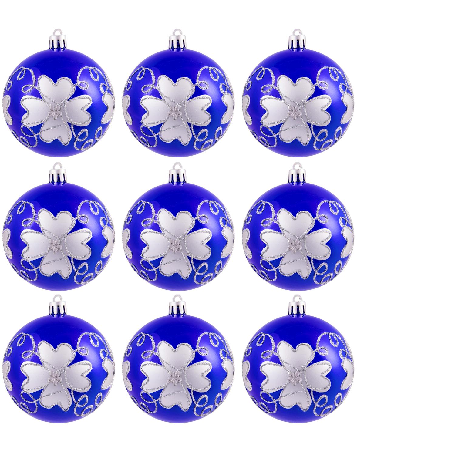 8cm Hand Painted Shatterproof Bauble Design 44(12 in a Box)