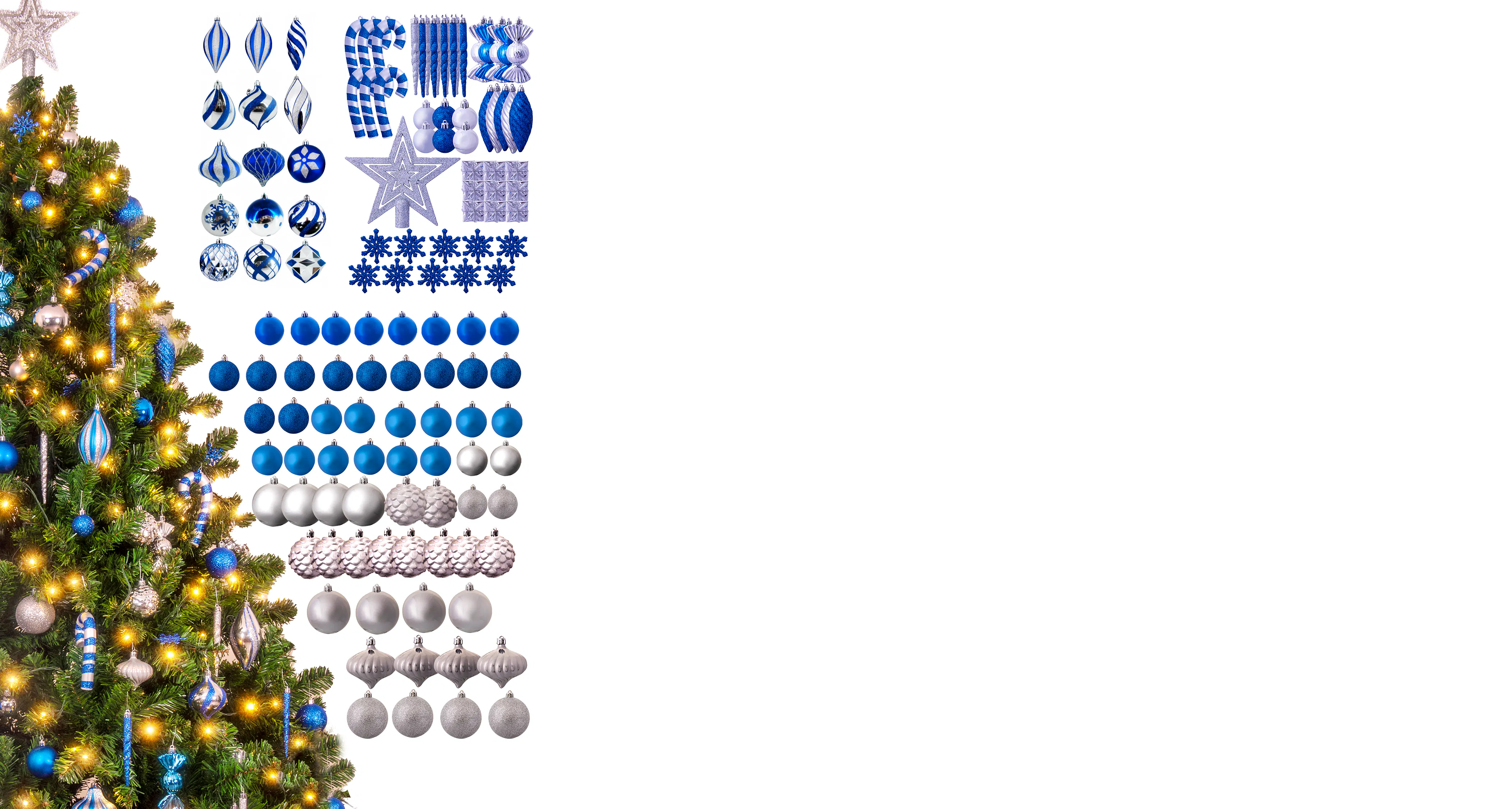 The 128pc Midnight Frost Full Heavy Coverage Bauble Set