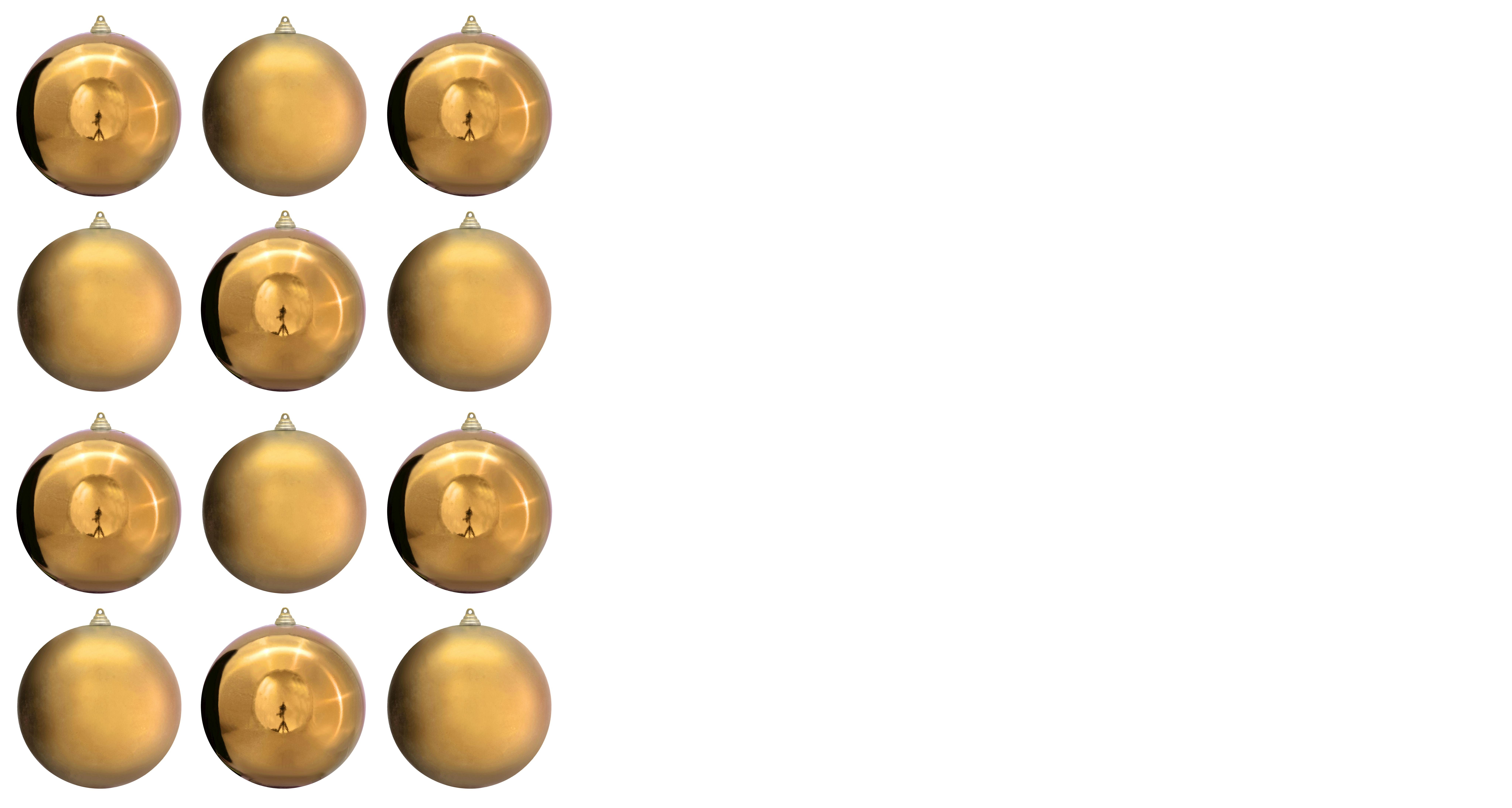 20cm Gold Bauble Set Shiny/Matte (12 pc)