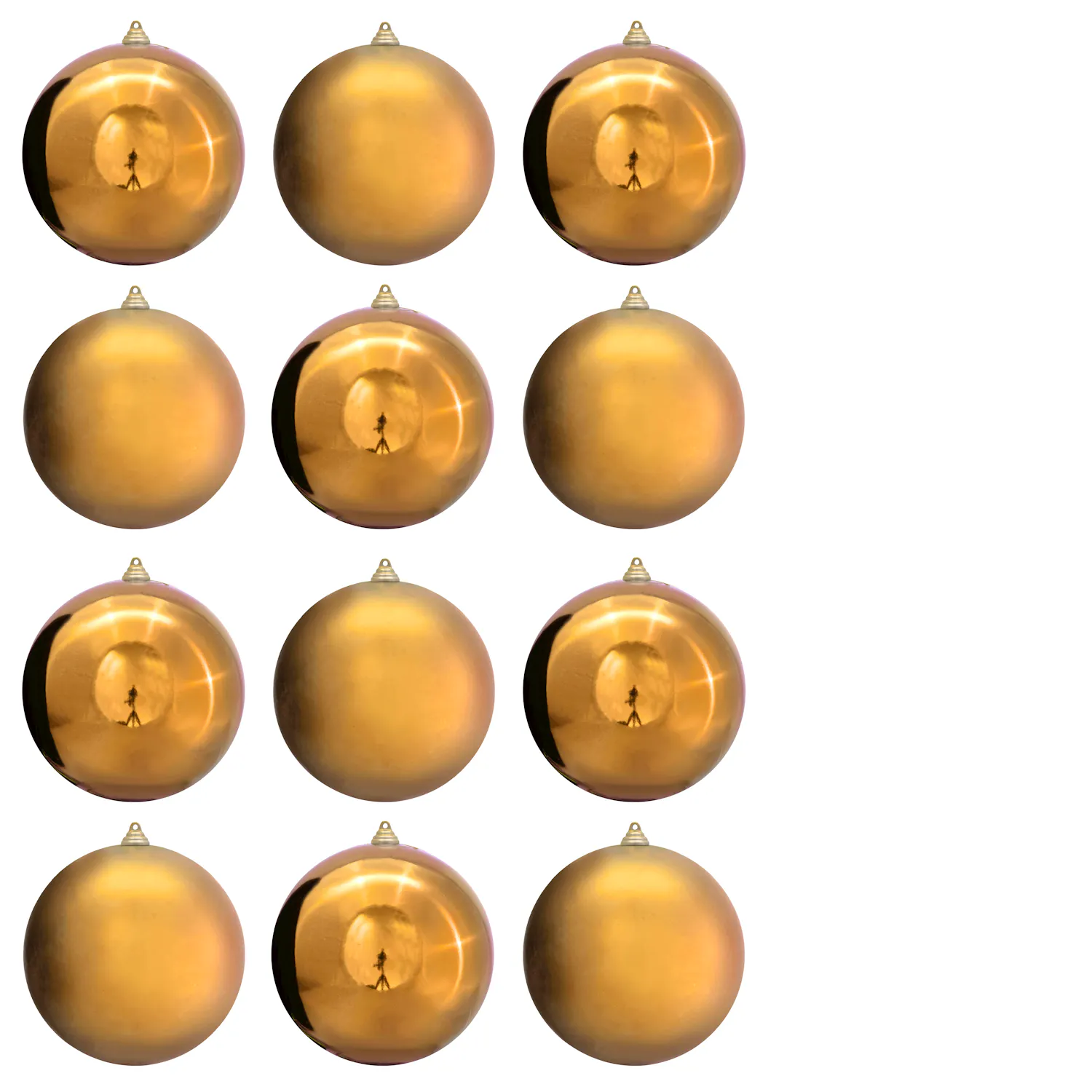 20cm Gold Bauble Set Shiny/Matte (12 pc)