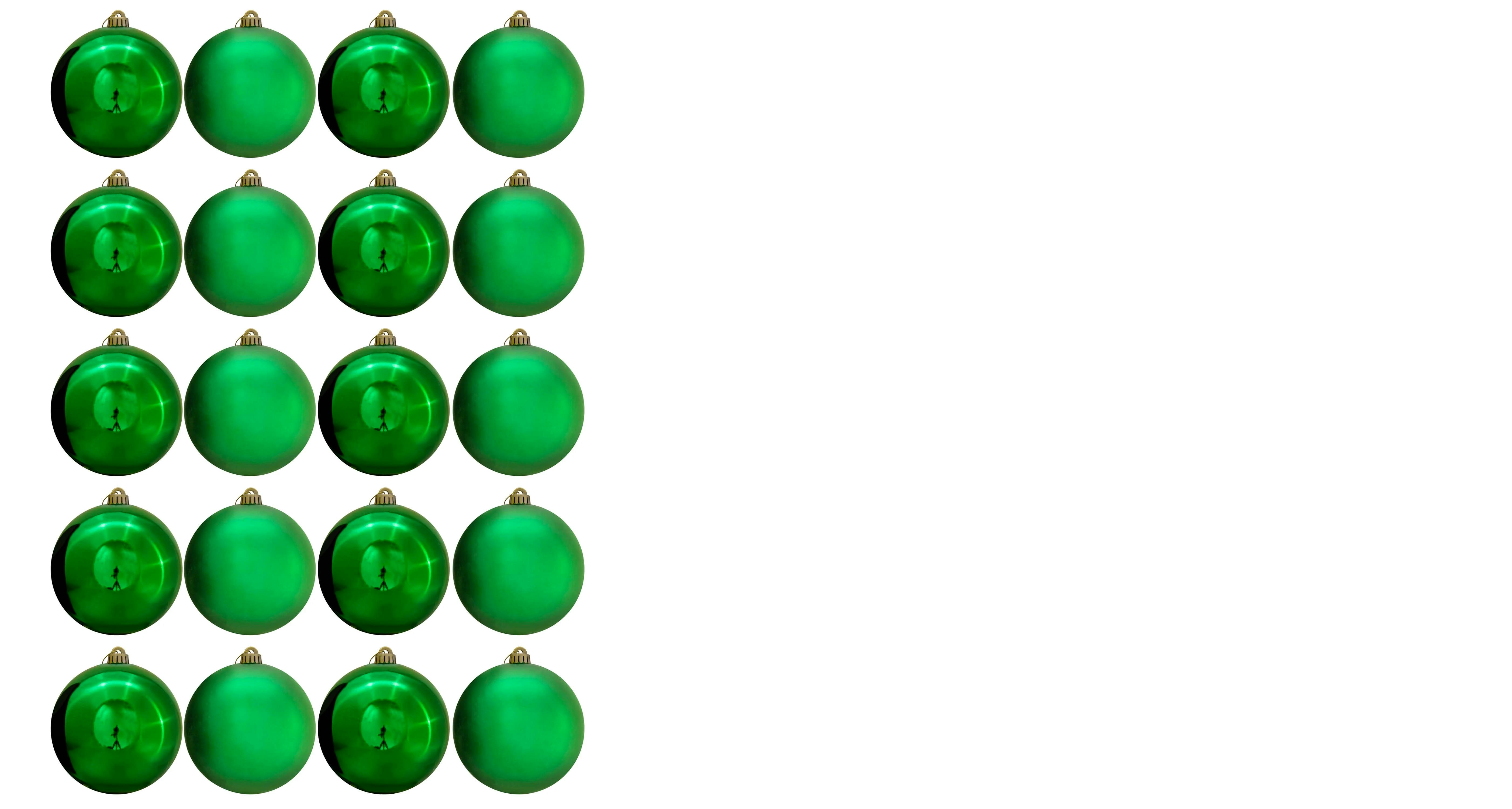 15cm Green Bauble Set Shiny/Matt (20 pc)