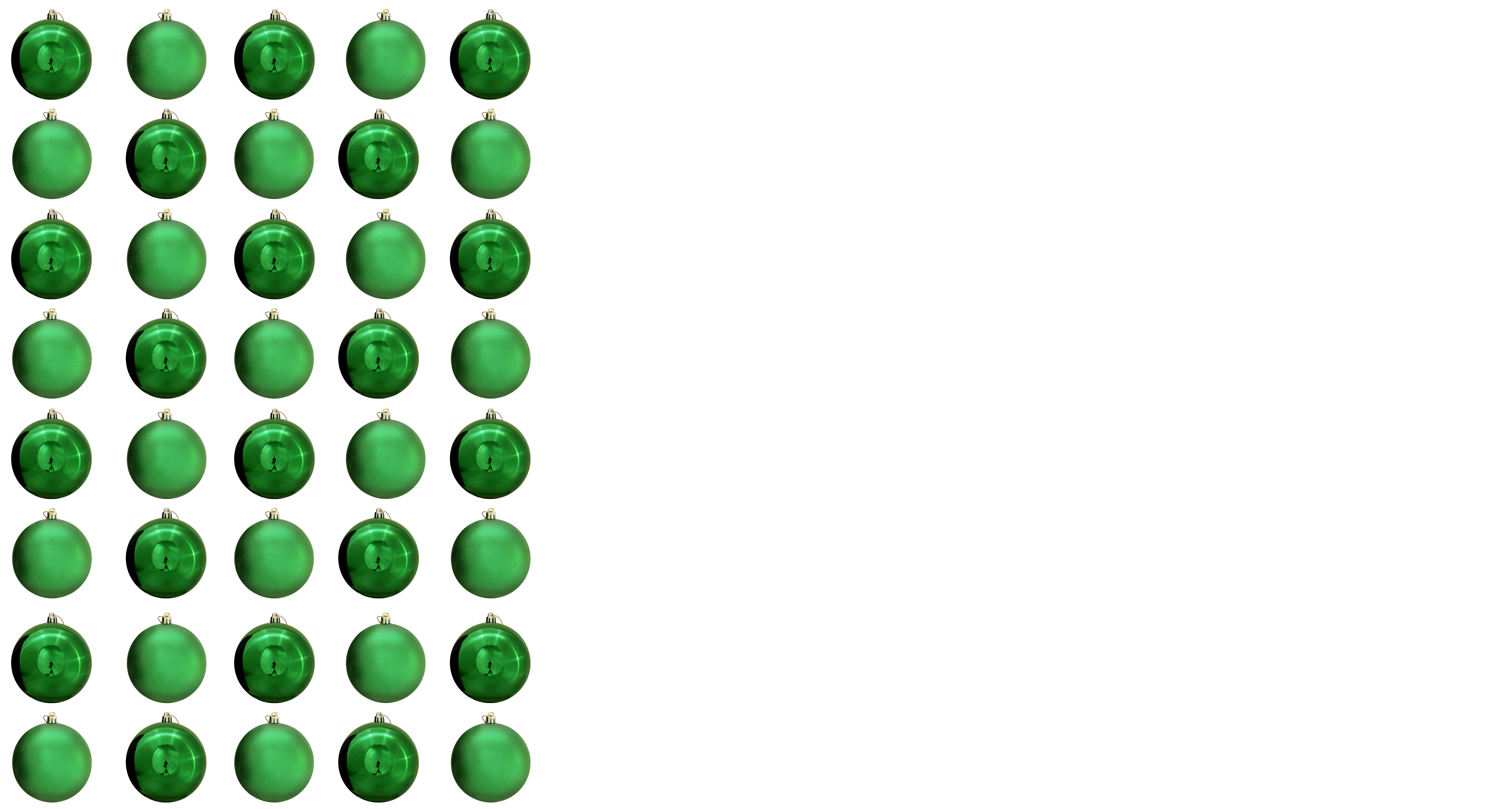 10cm Green Bauble Set Shiny/Matt (40 pc)