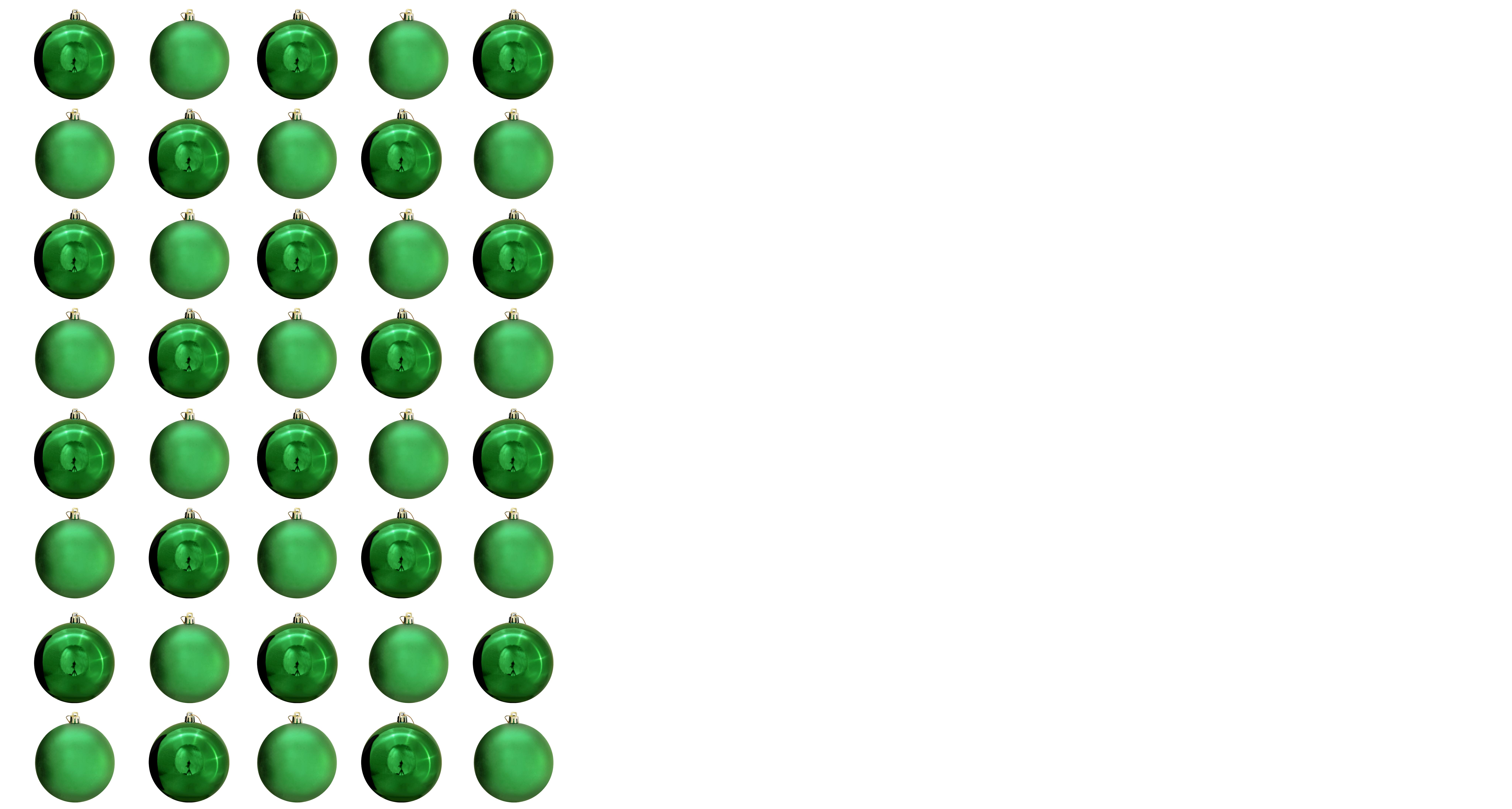 8cm Green Bauble Set Shiny/Matt (40 pc)