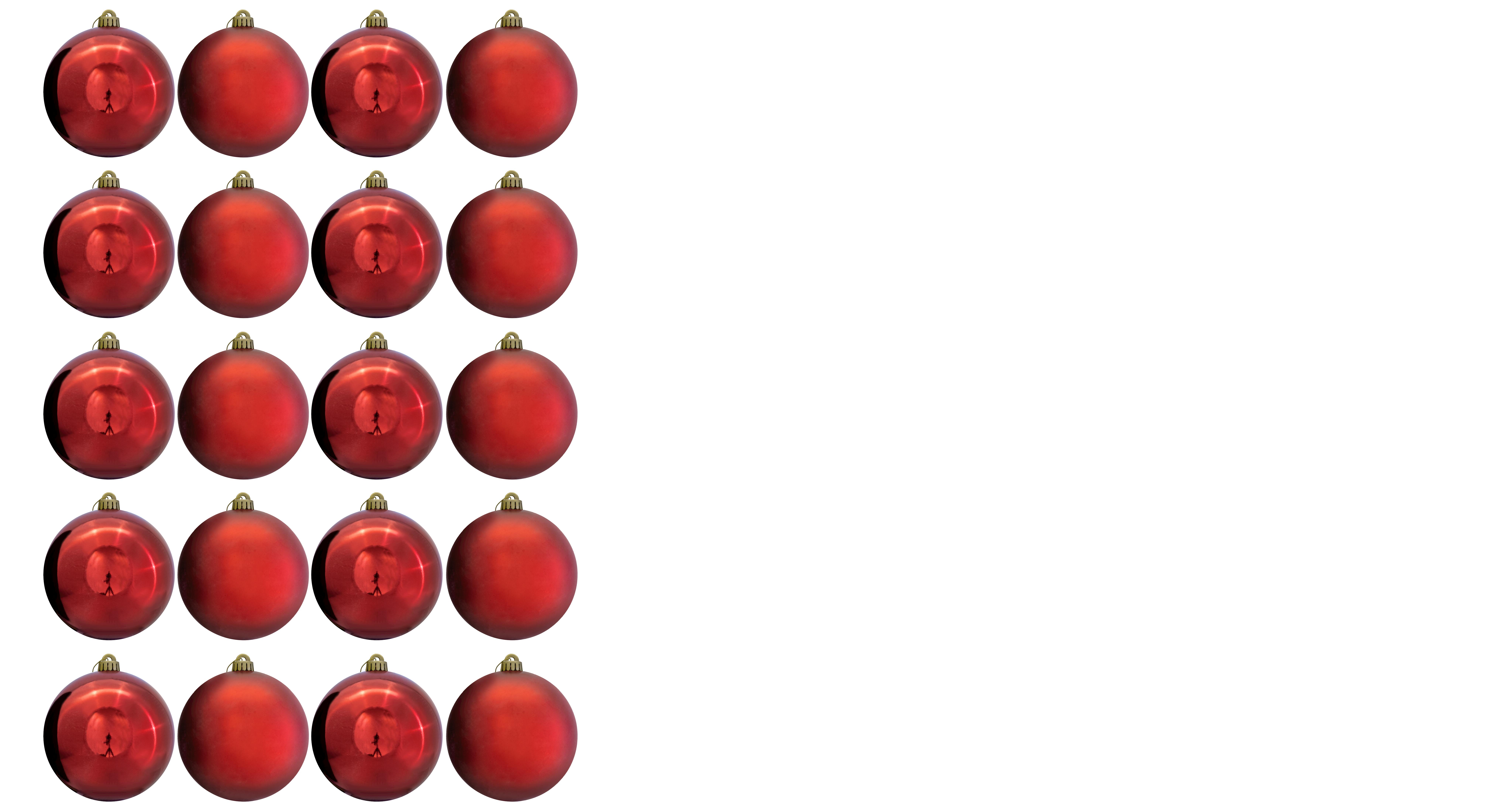 15cm Red Bauble Set Shiny/Matt (20 pc)