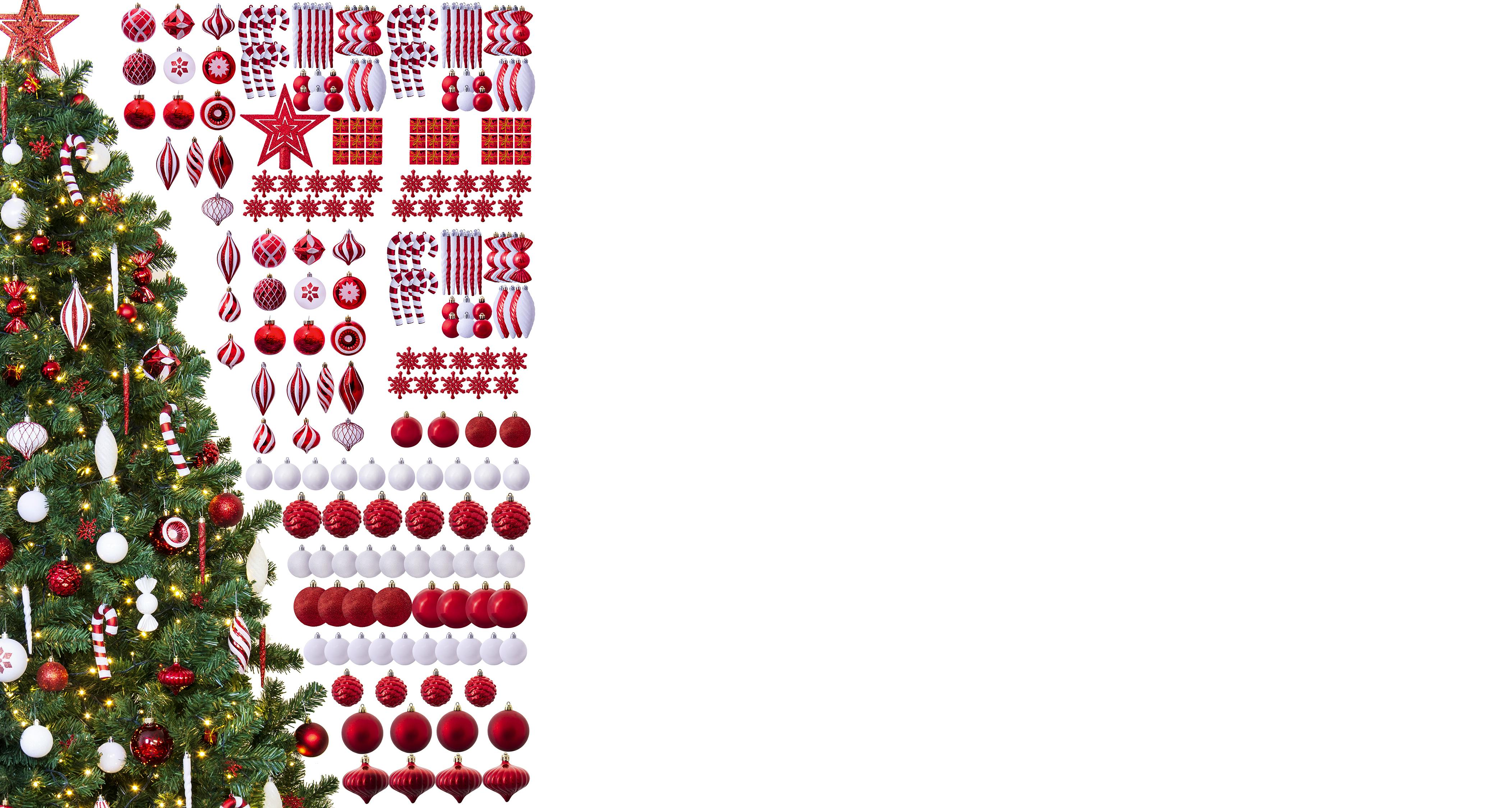 The 212pc Candy Cane Full Heavy Coverage Bauble Set