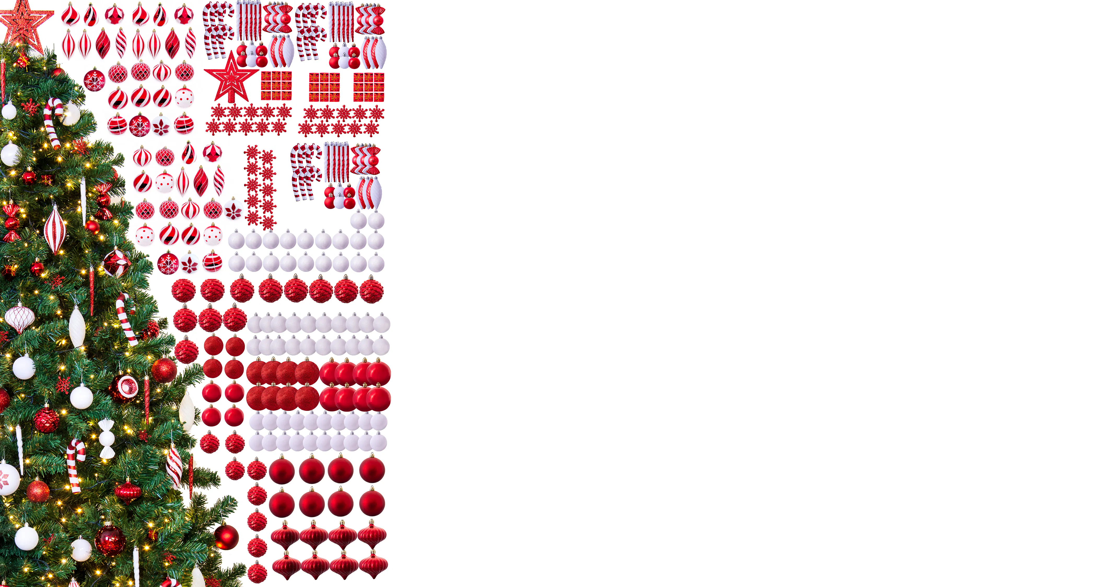 The 288pc Candy Cane Full Heavy Coverage Bauble Set