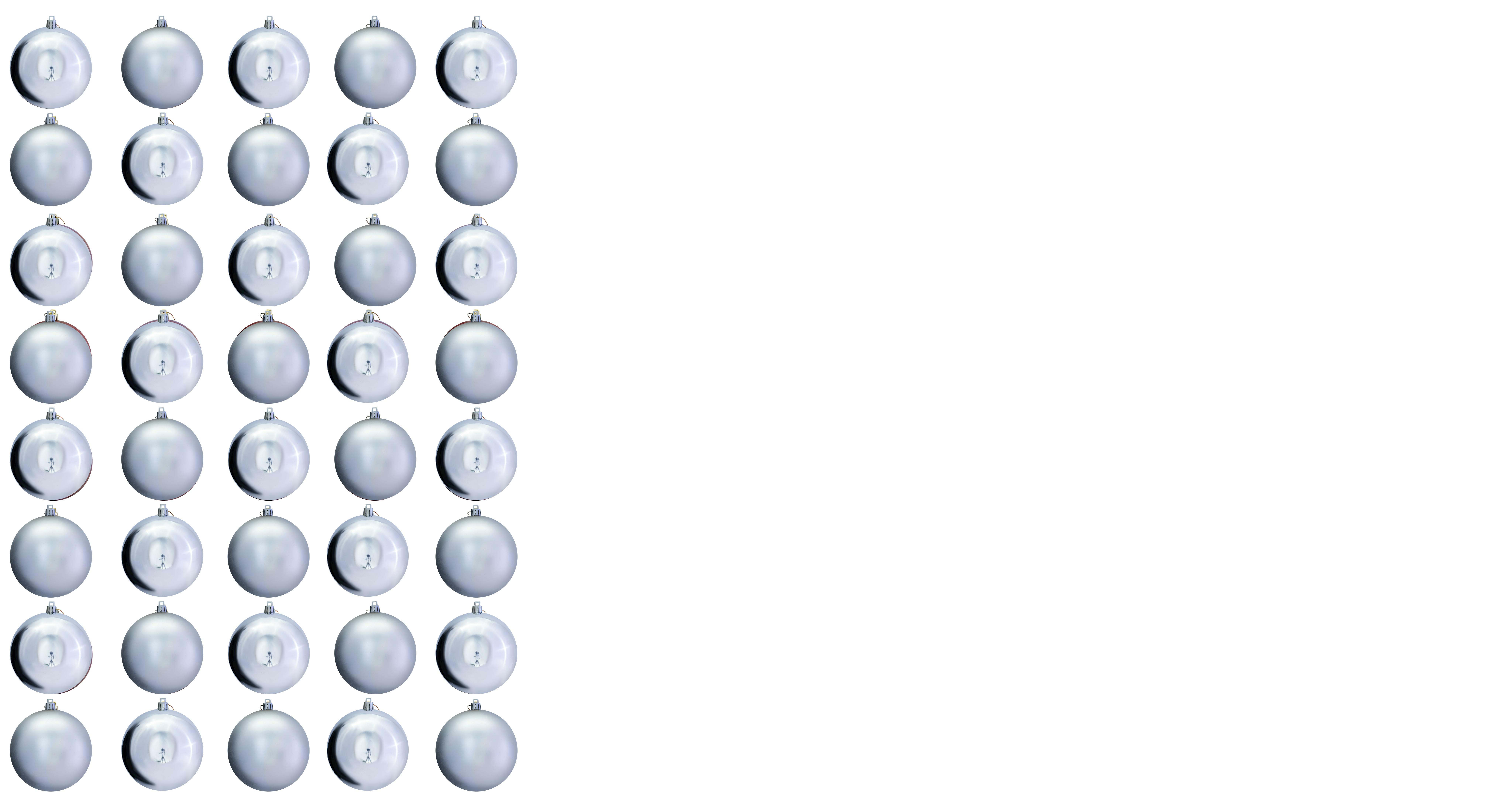 10cm Silver Bauble Set Shiny/Matt (40 pc)