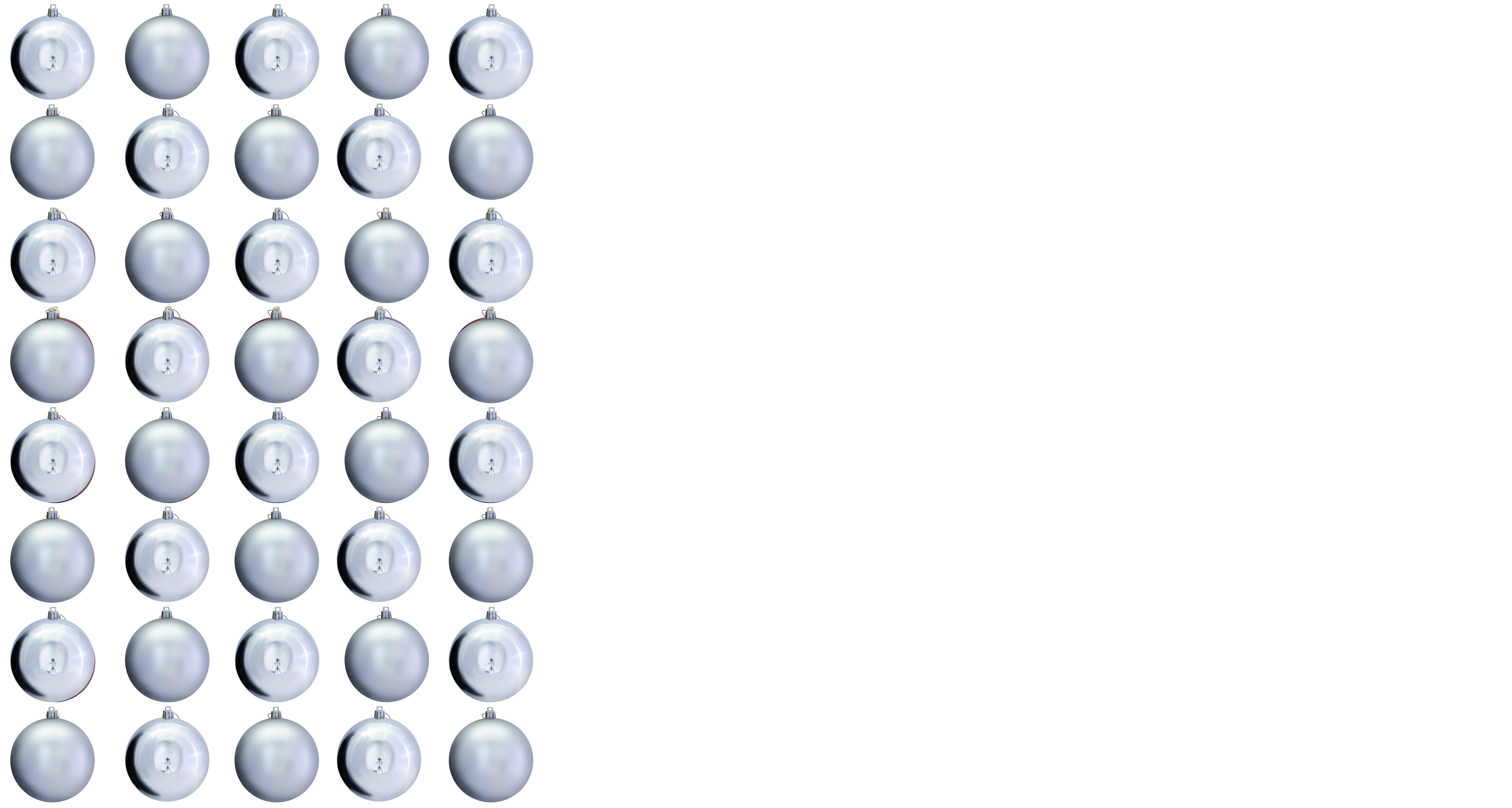 8cm Silver Bauble Set Shiny/Matt (40 pc)