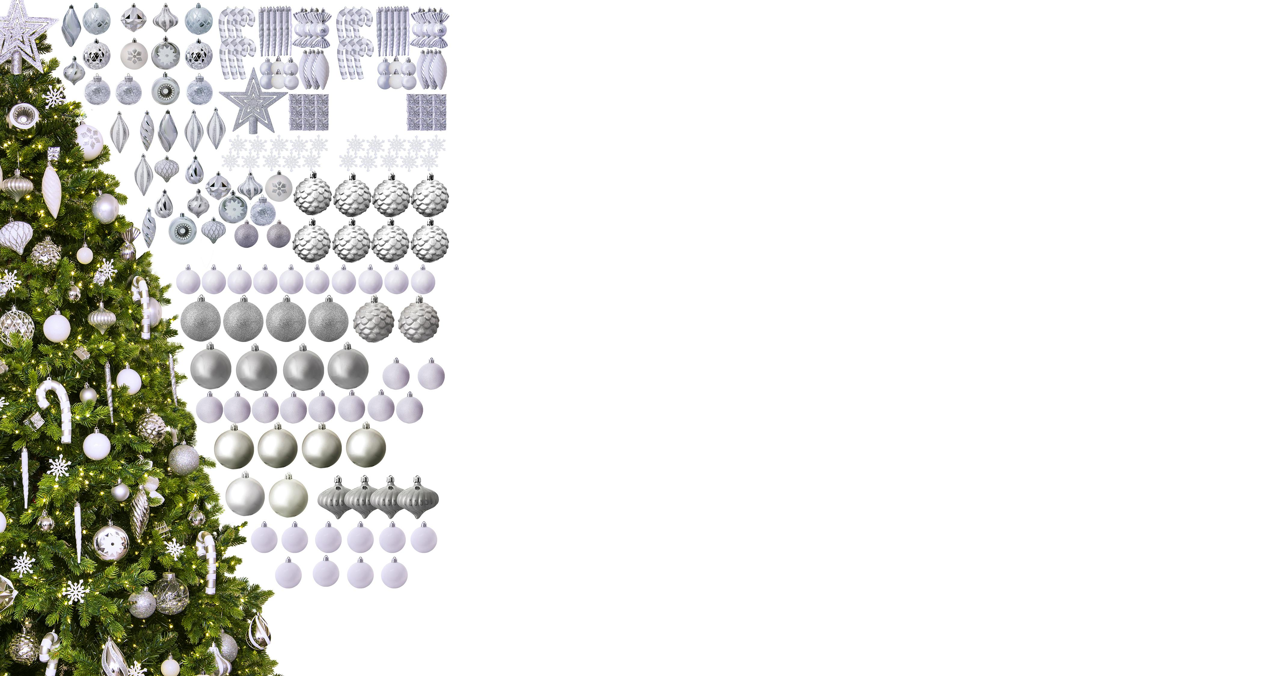 The 196pc Frosted Pearl Full Heavy Coverage Bauble Set