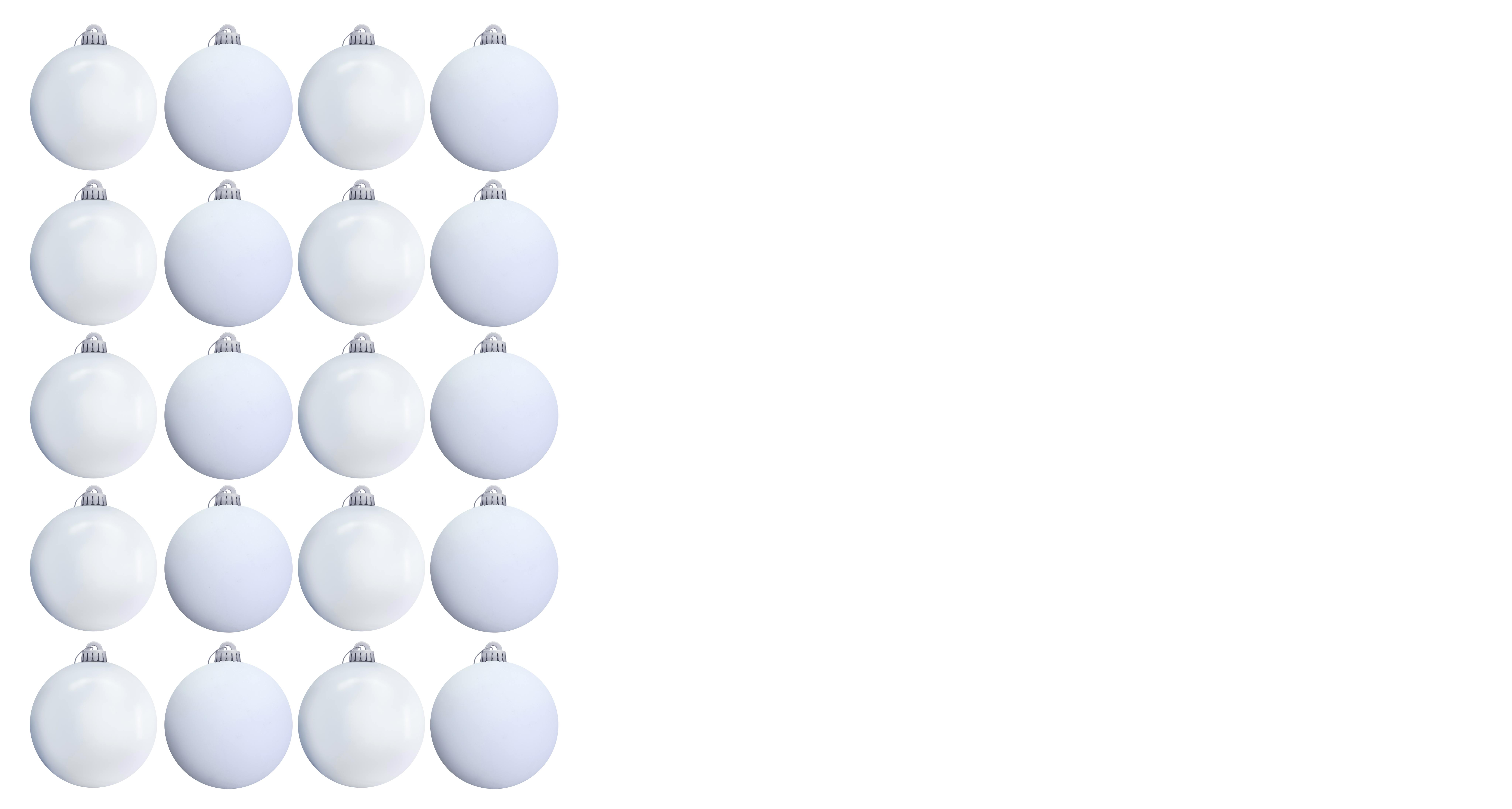 Bulk White Bauble Sets Shiny/Matte 10cm-25cm (Indoor/Outdoor use)