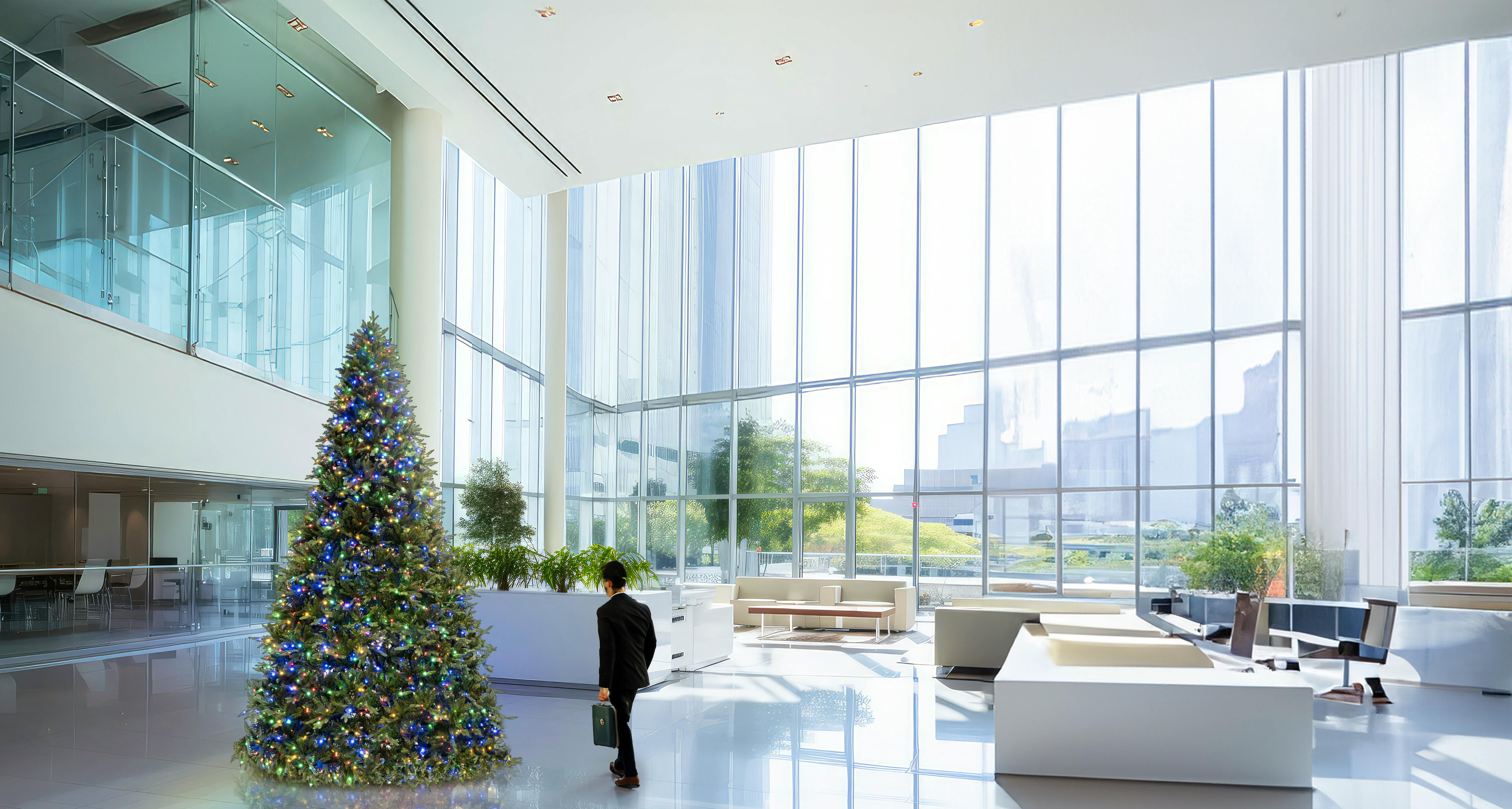 4m/13.1ft Commercial Giant Woodland Frame Tree - Multicolour Pre-lit (Indoor/Outdoor)