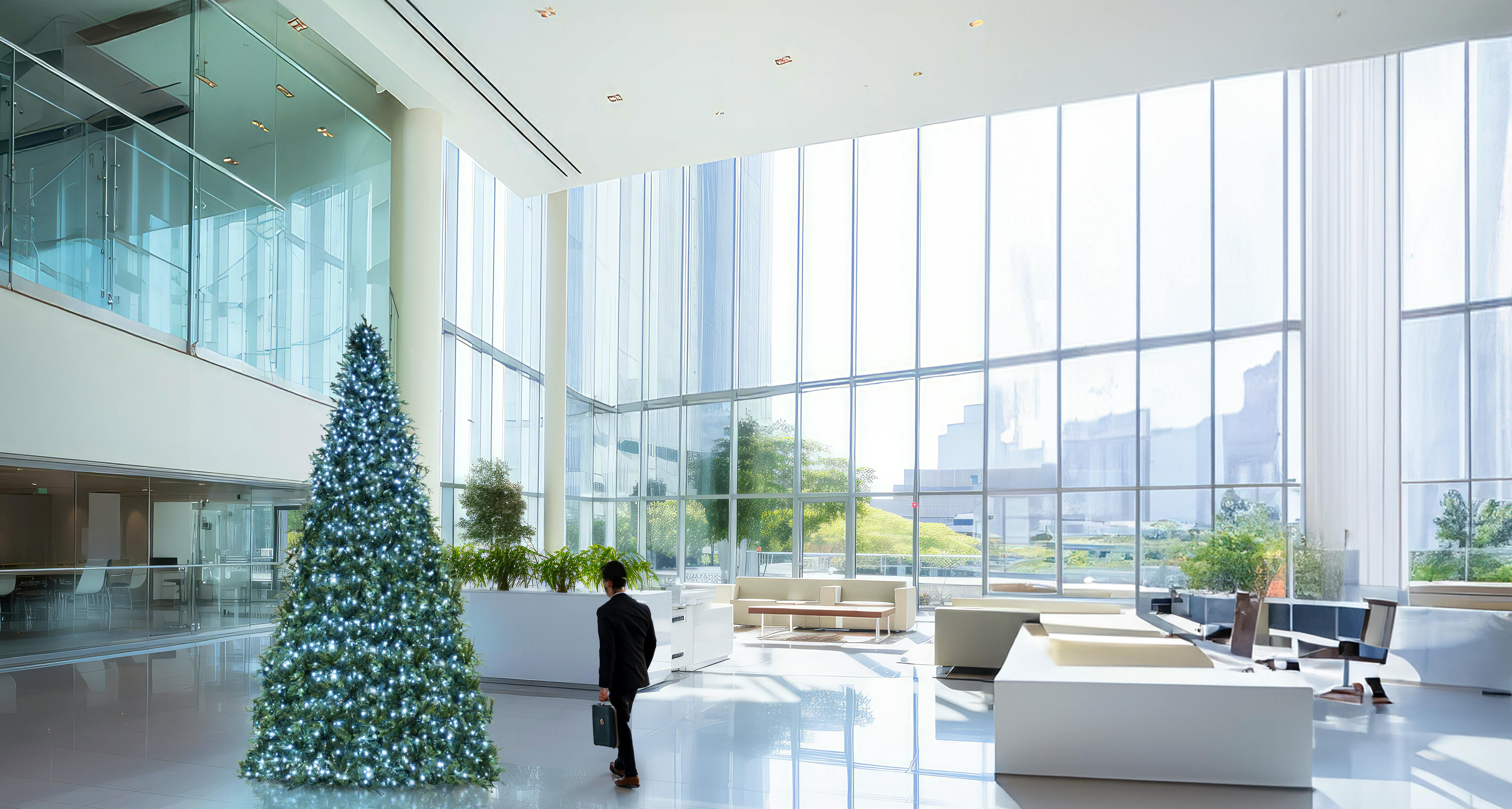 4m/13.1ft Commercial Giant Woodland Frame Tree - Bright White Pre-lit (Indoor/Outdoor)