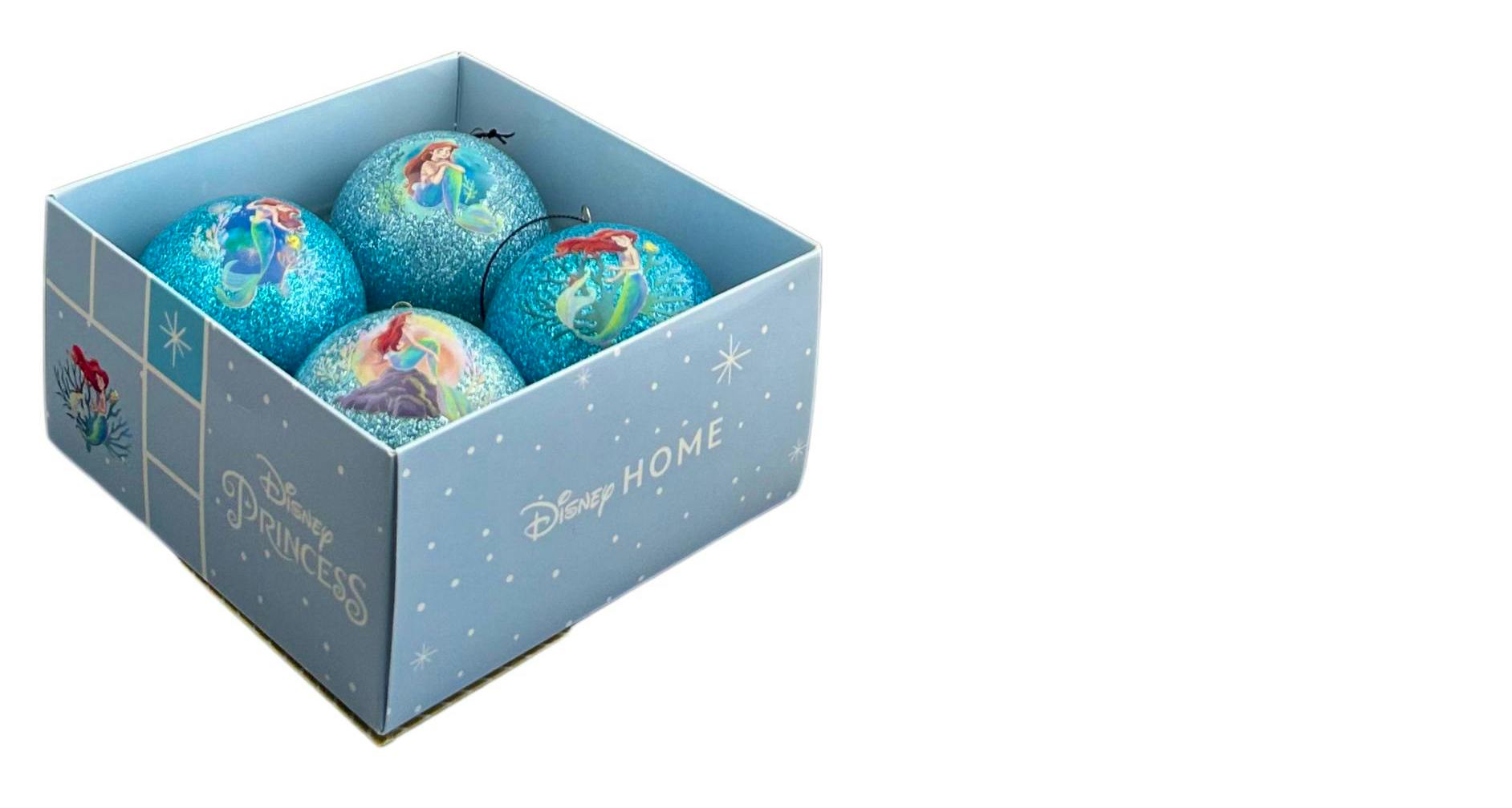 7.5cm Little Mermaid Baubles (4pc) - Disney Licensed
