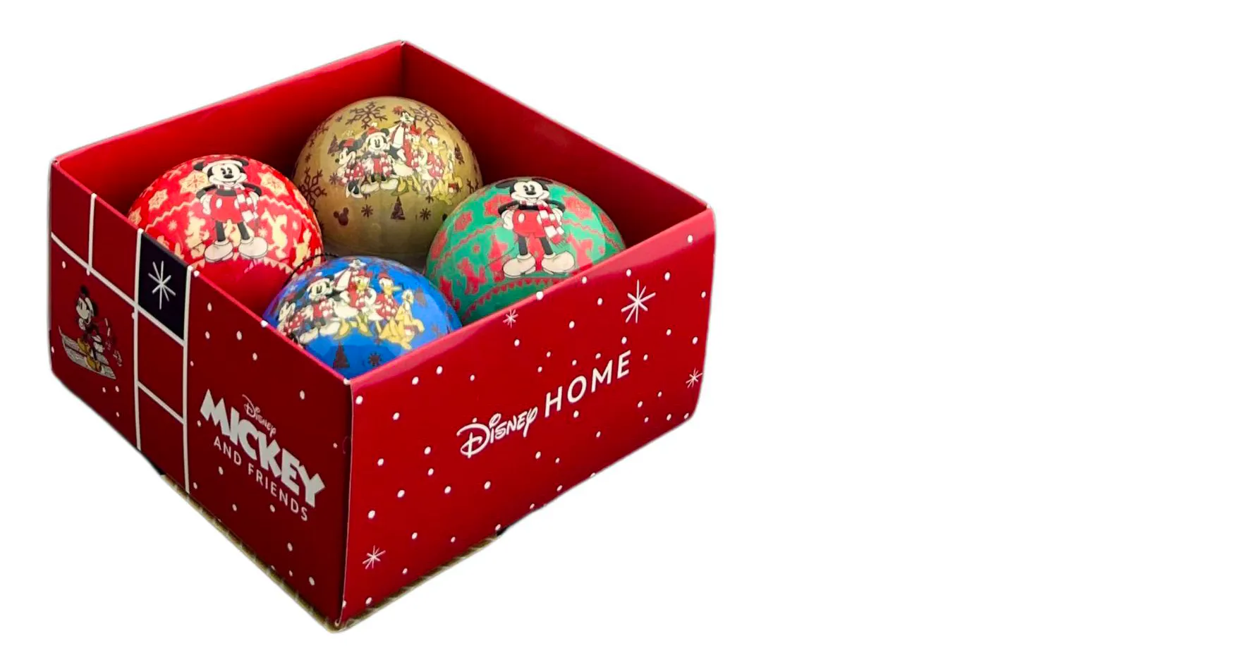 4pc Mickey Mouse Multicolour Baubles - Disney Licenced
