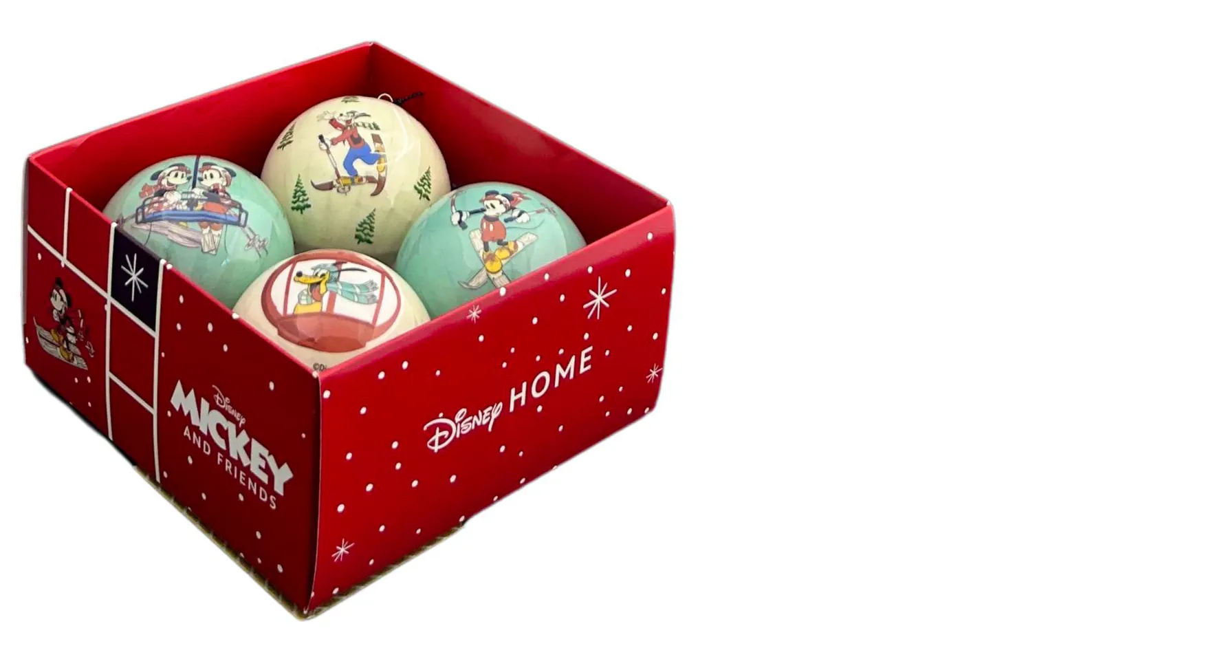 4pc Retro Mickey Mouse Baubles - Disney Licenced