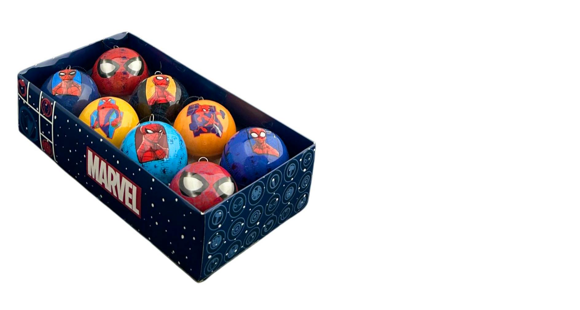 6cm Spiderman Baubles (8pc) - Marvel Licensed