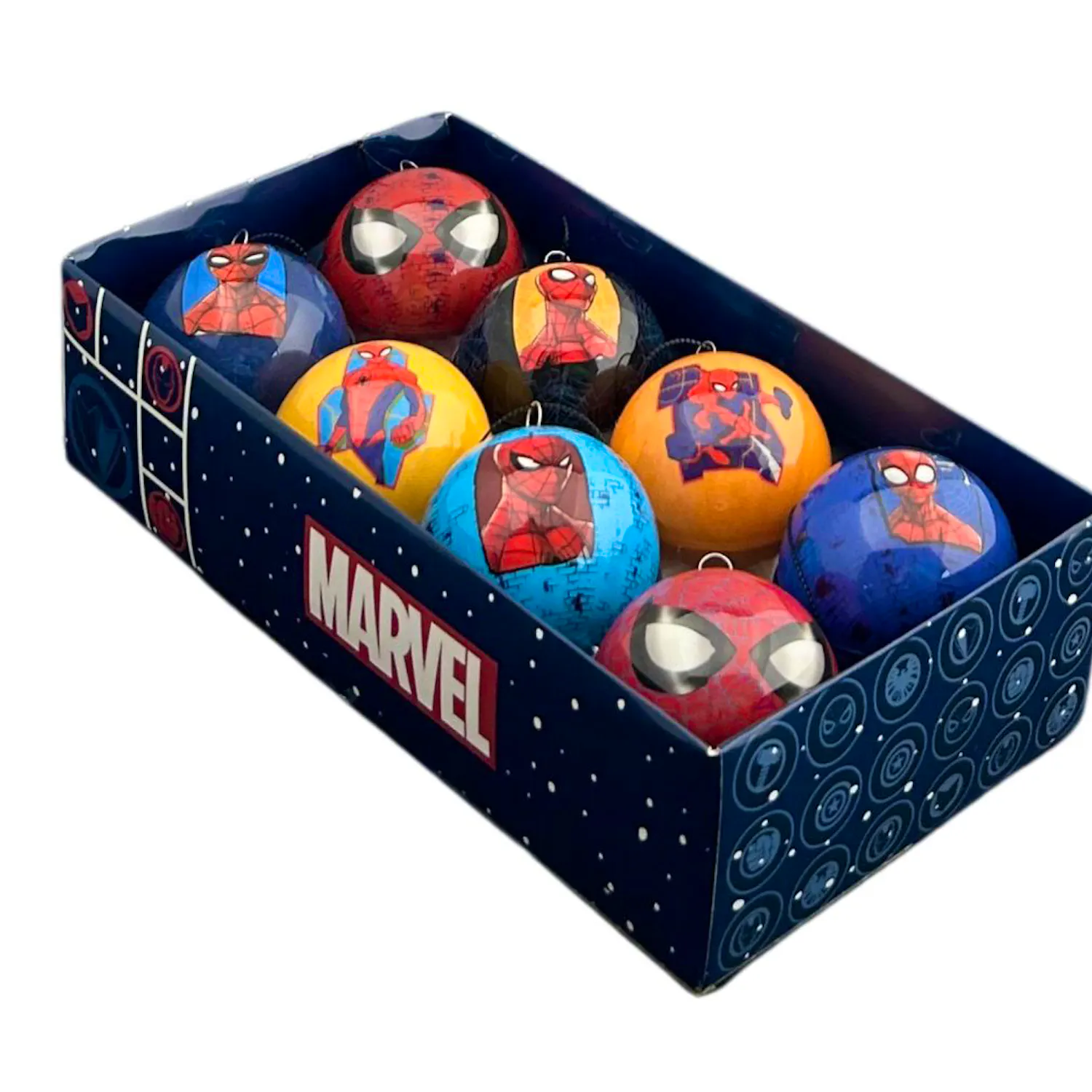 6cm Spiderman Baubles (8pc) - Marvel Licensed