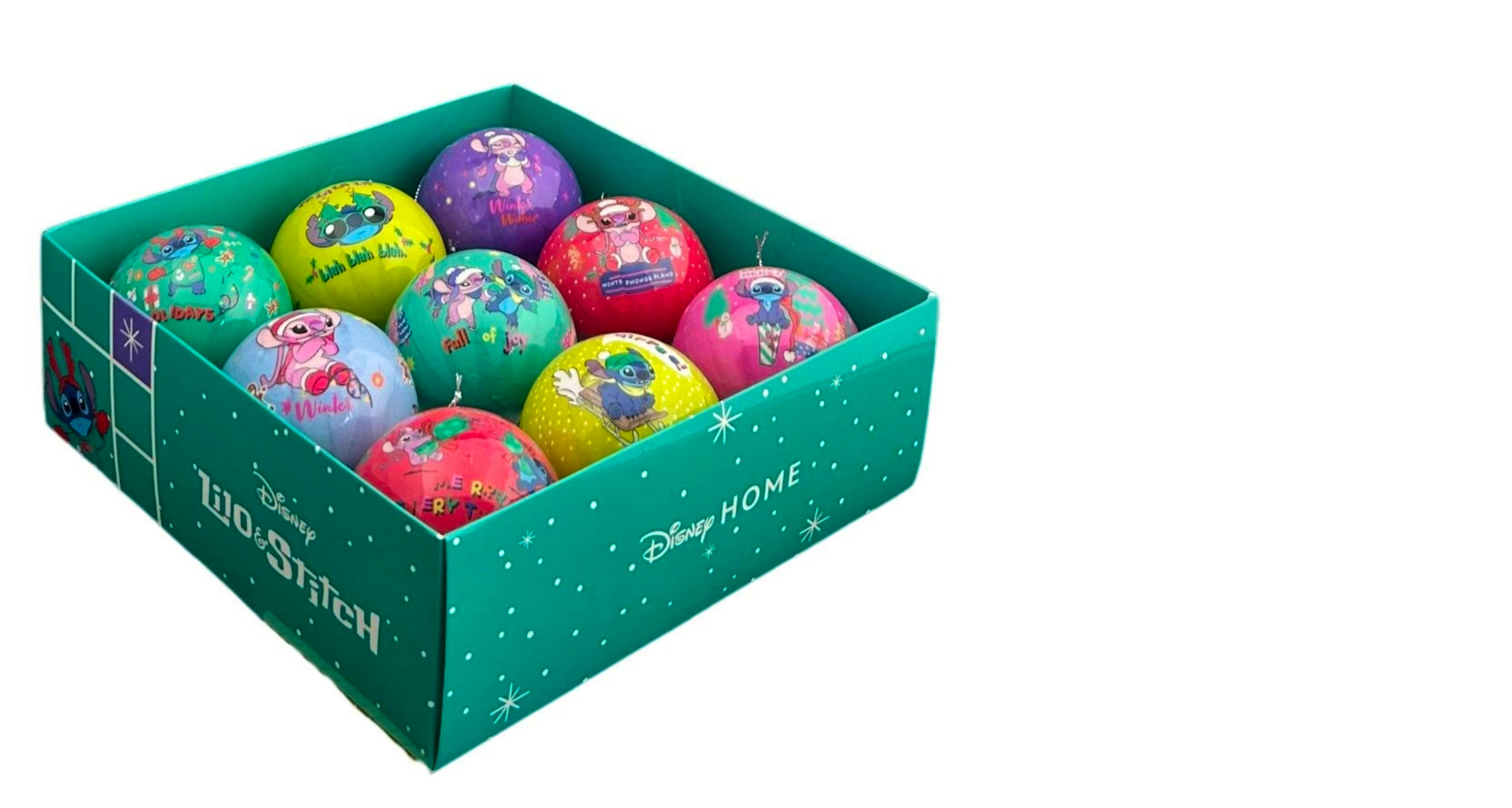 7.5cm Lilo & Stitch Baubles (9pc) - Disney Licensed
