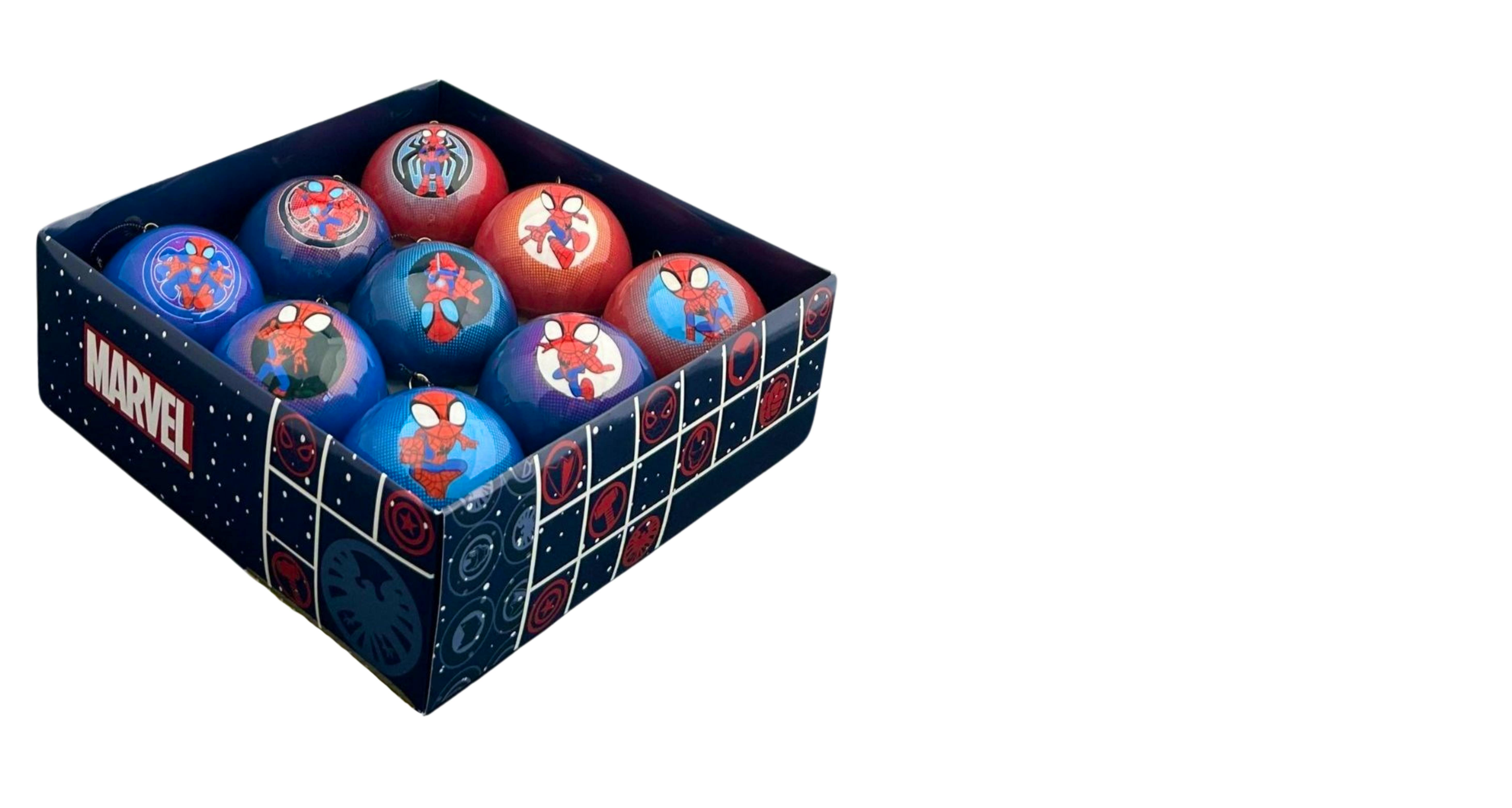 7.5cm Spidey Baubles (9pc) - Marvel Licensed
