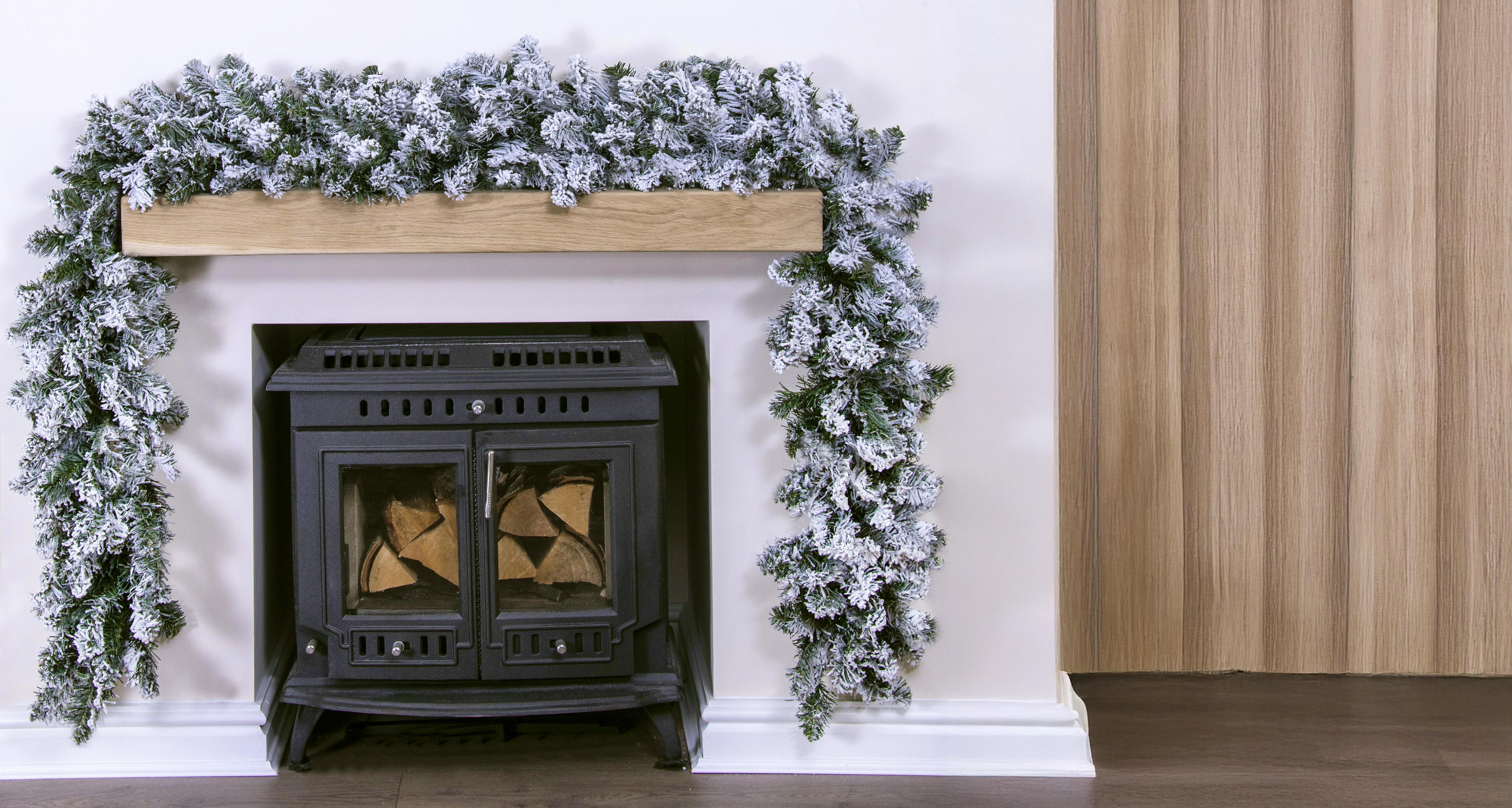 270cm (9ft) Flocked Arbor Vitae Garland