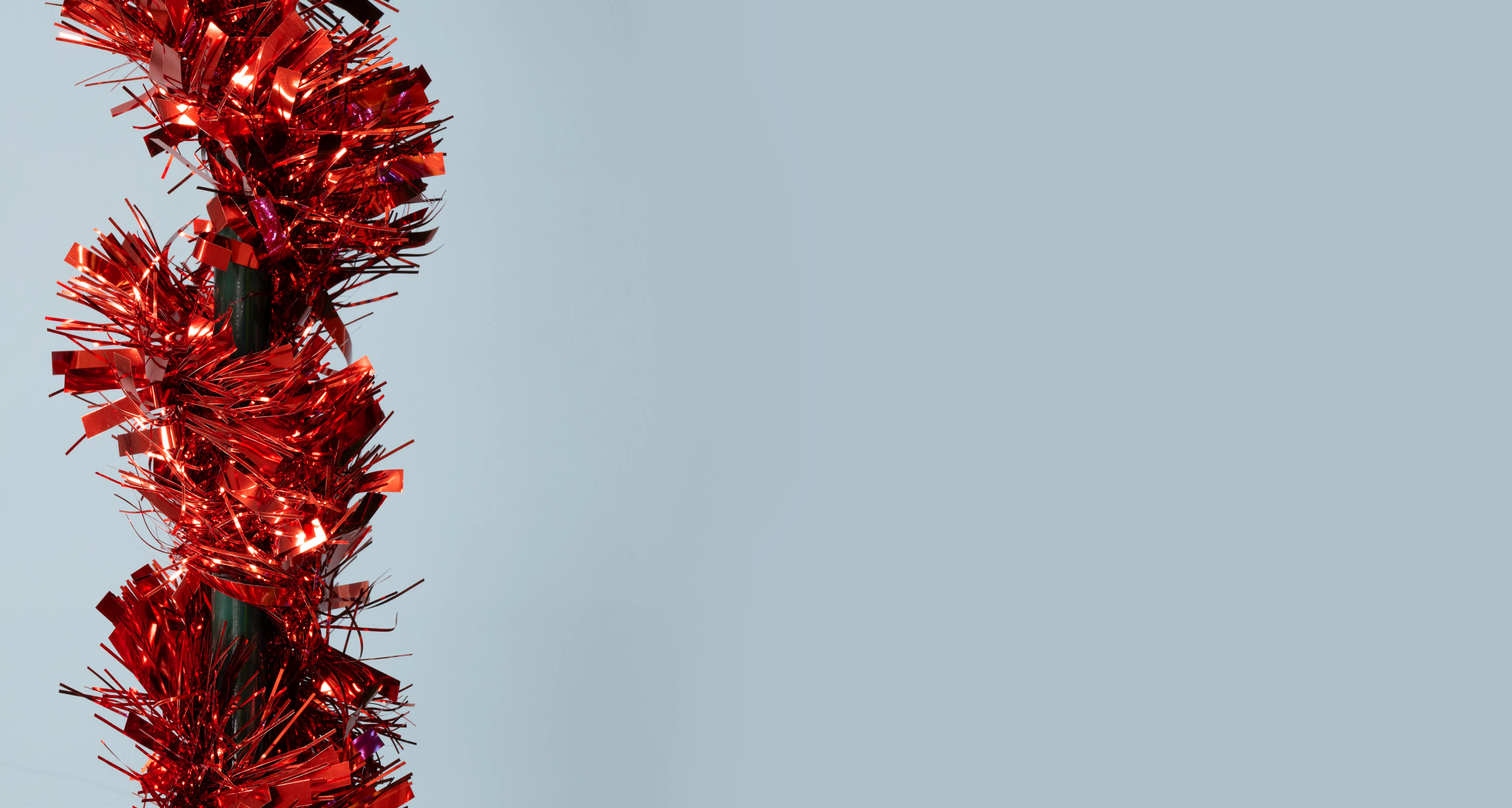 50m Extra Thick Fire Retardant Red Tinsel