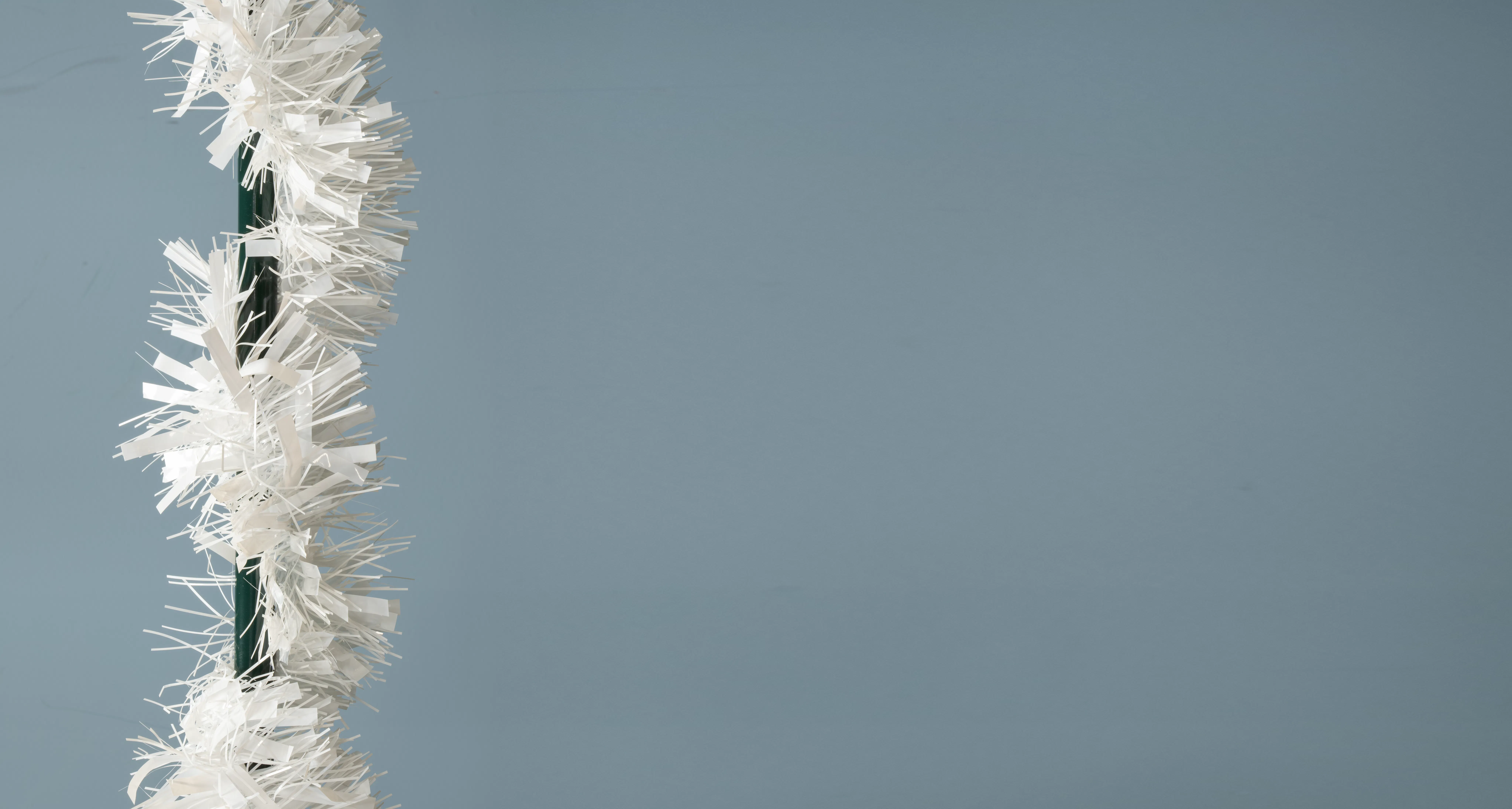 50m Extra Thick Fire Retardant White Tinsel
