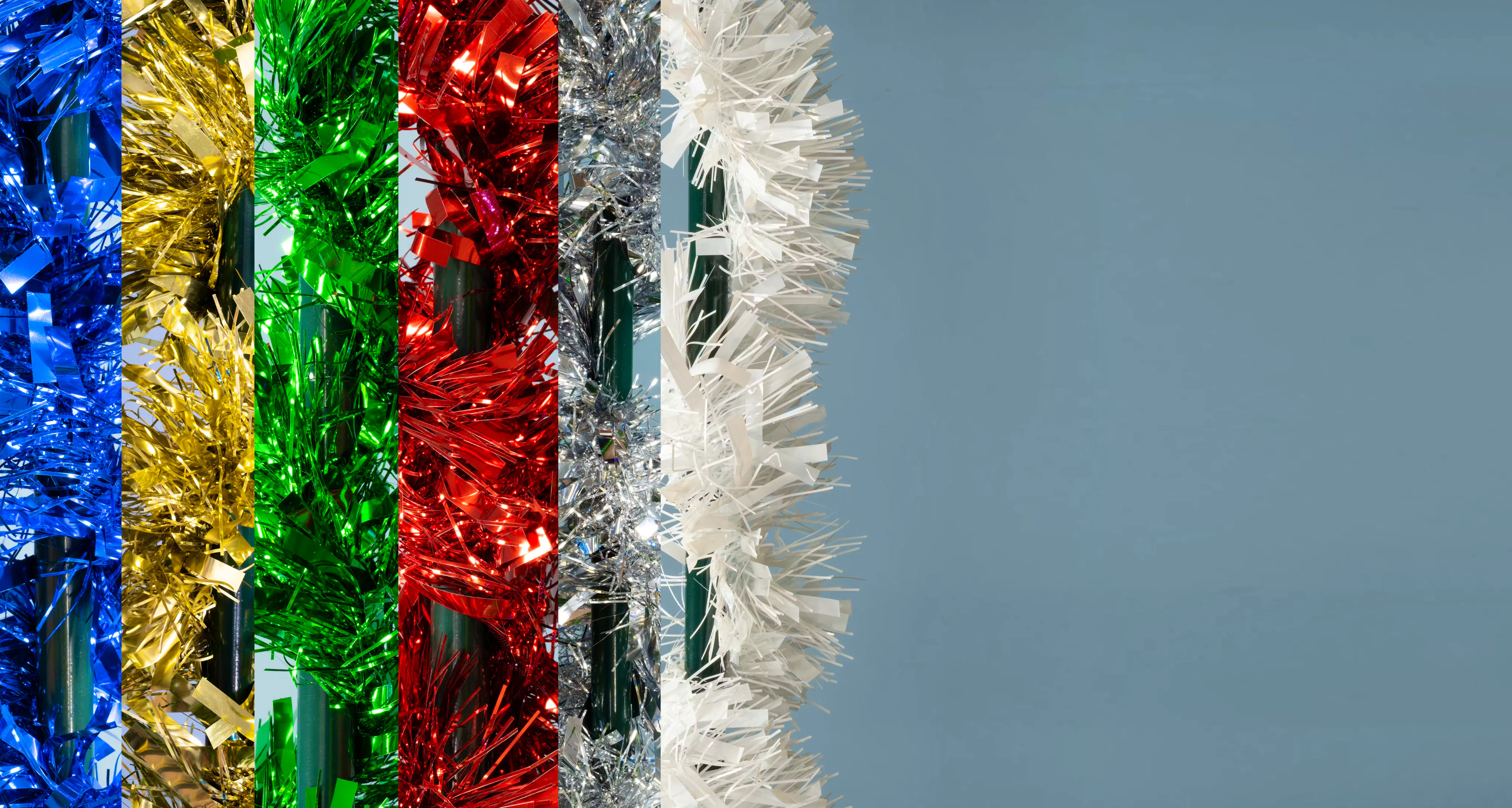 50m Extra Thick Fire Retardant Tinsel – Multiple Colours
