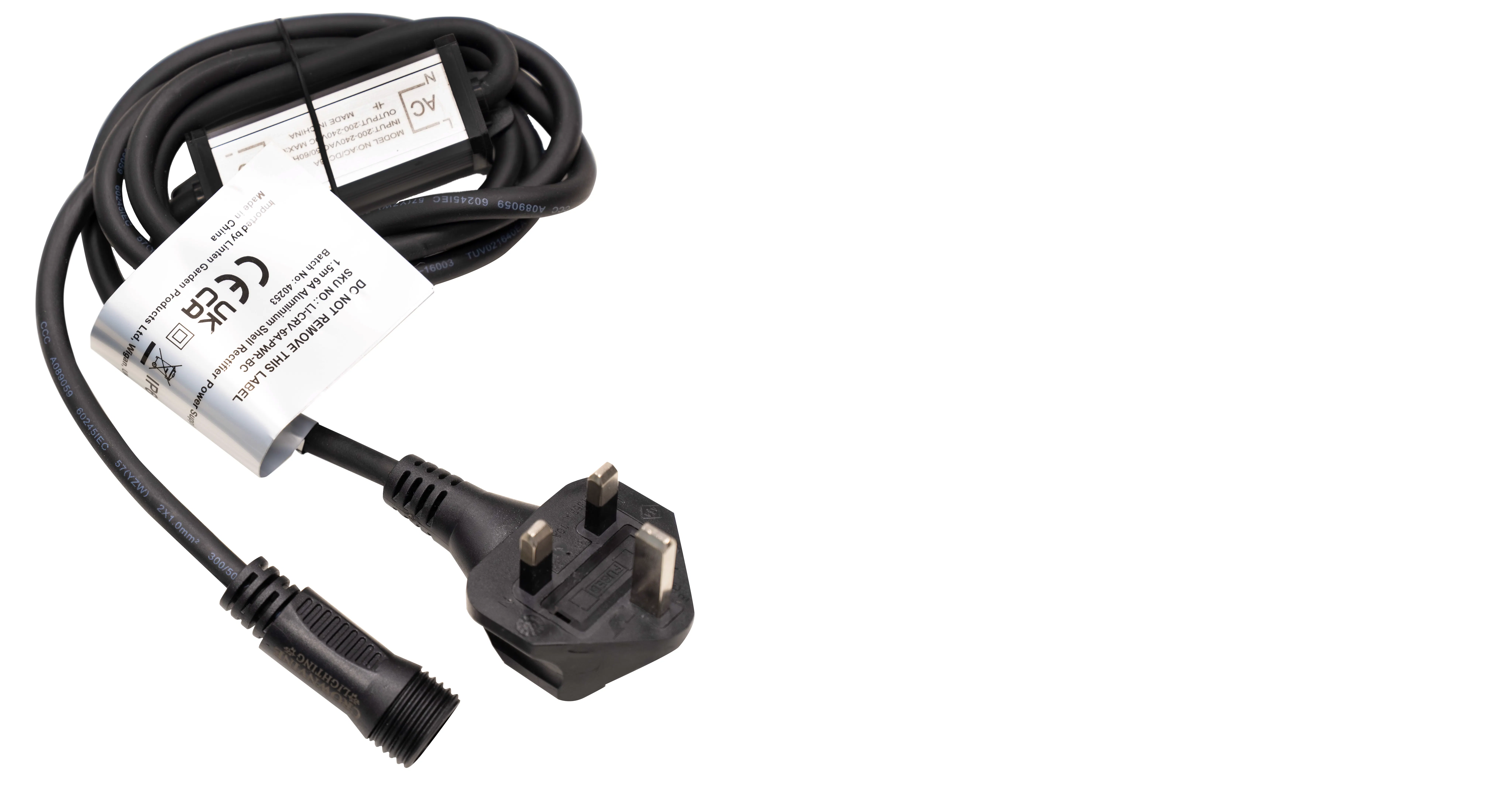 1.5m 6A Aluminium Shell Rectifier Power Supply - Black Cable
