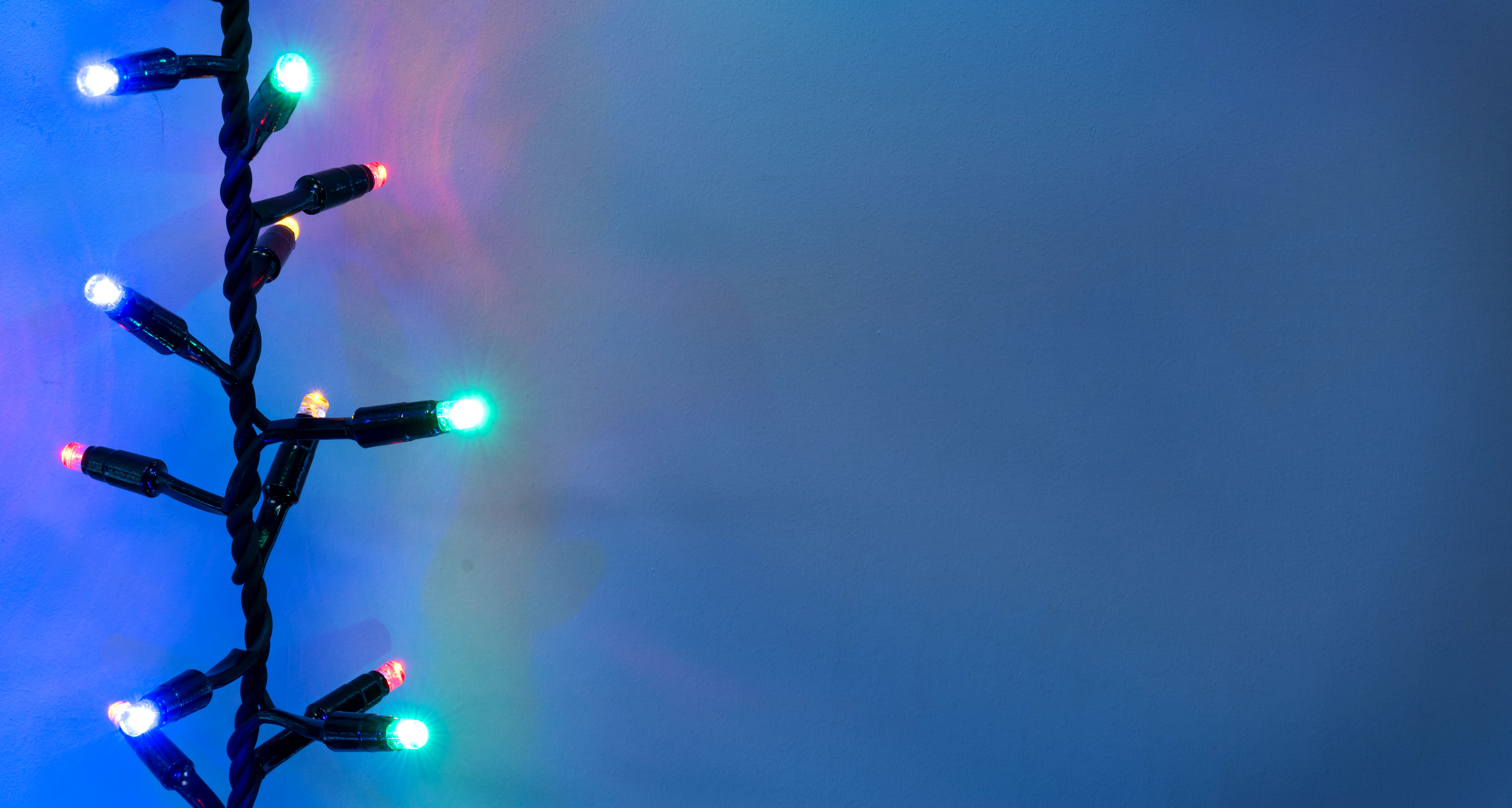 Crownvine Connectable Multicolour Cluster Lights - Black Rubber Cable - Multiple Lengths