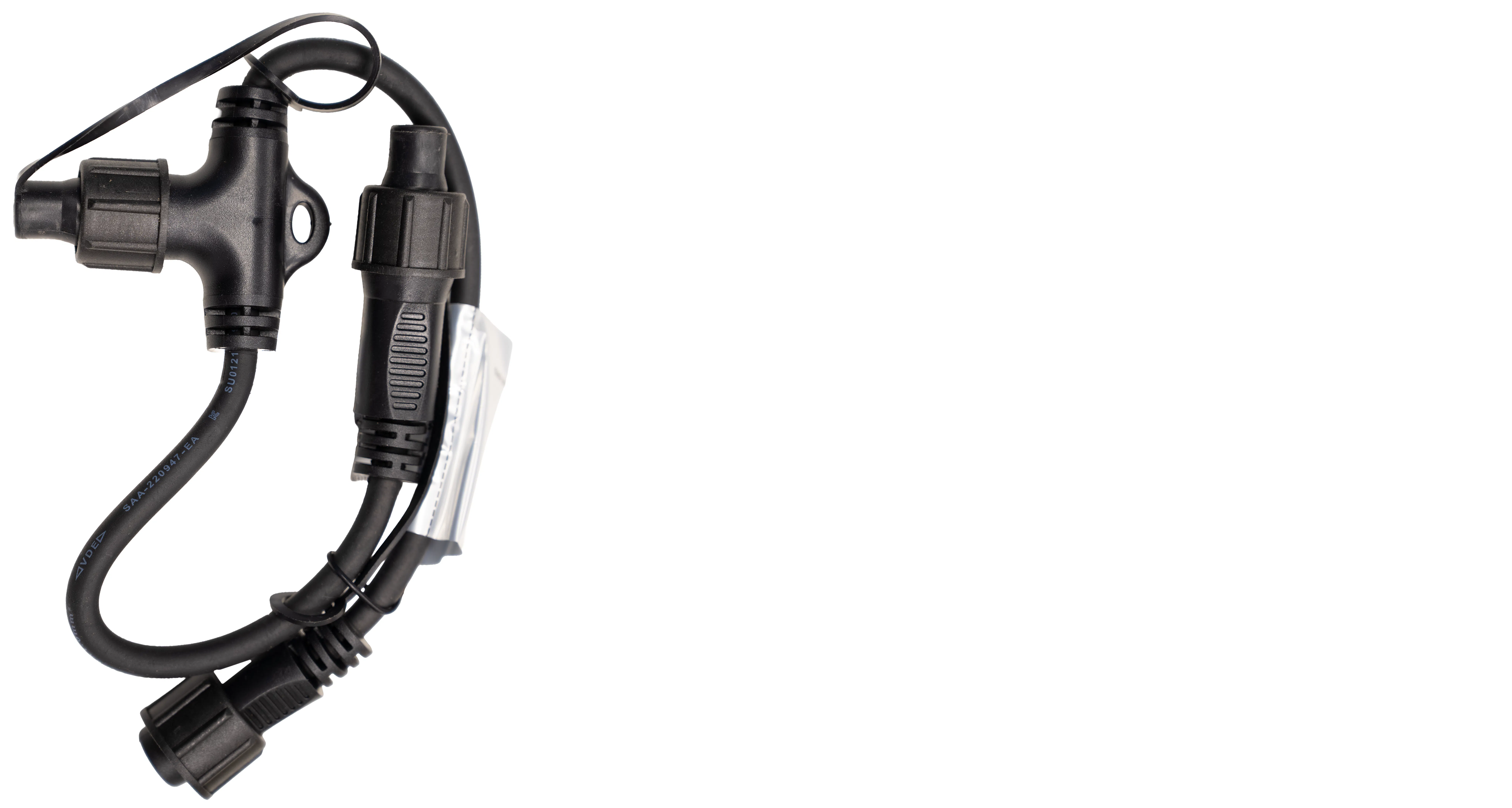 Crownvine 2 Way Splitter - Black Rubber Cable (For Crownvine 230V Connectable Lights)