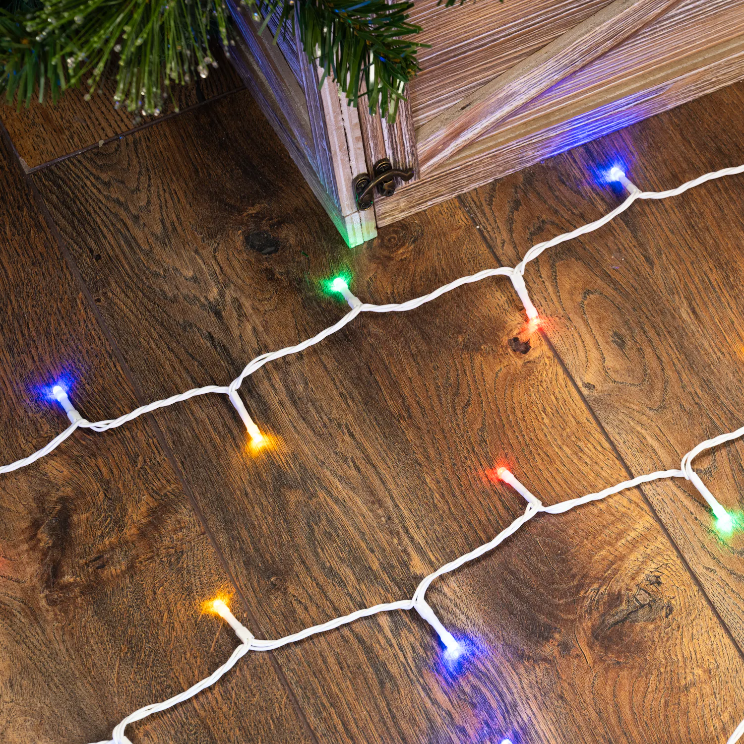 600 Multi function LED Lights with White cable - Multicolour