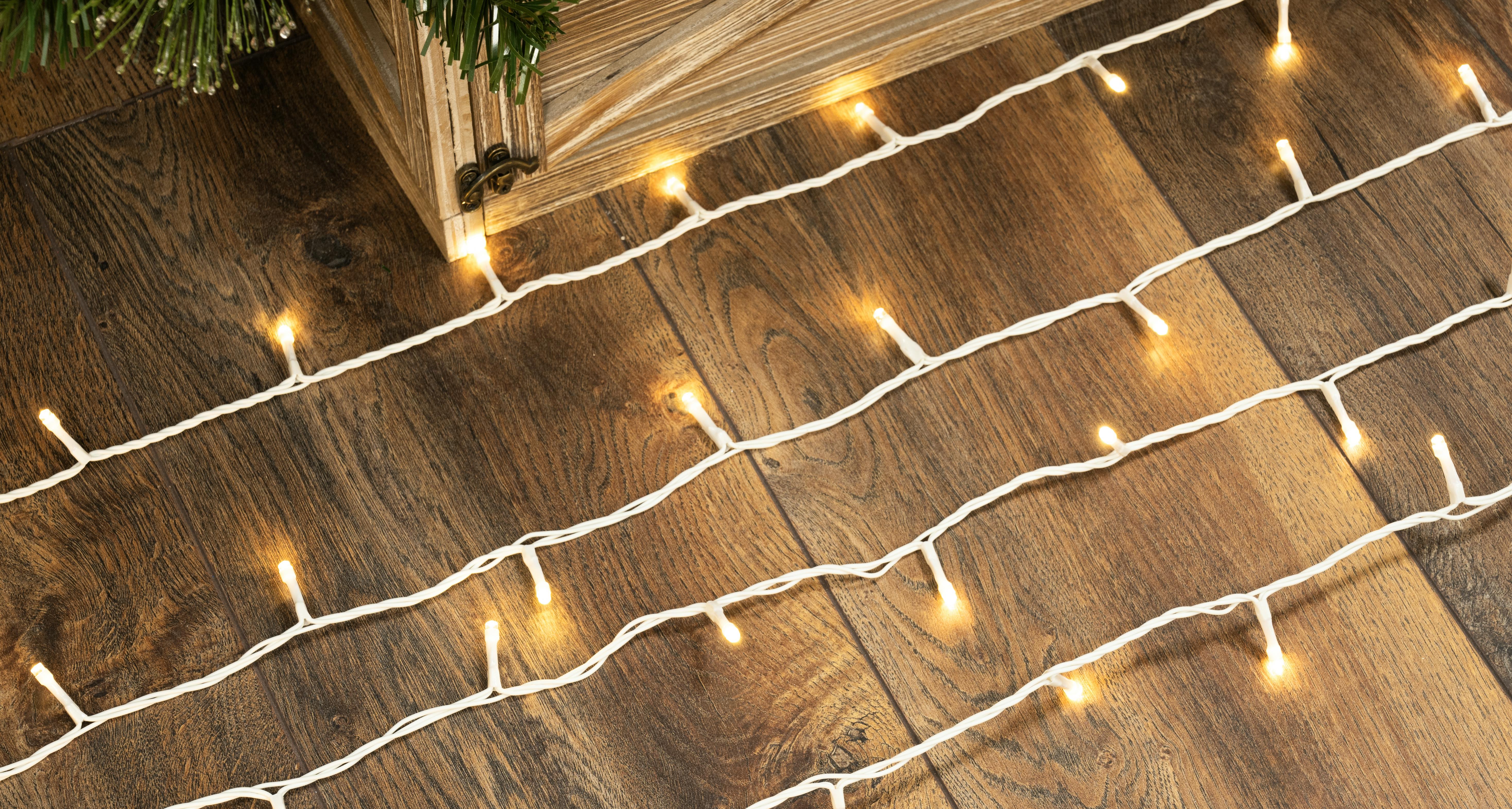 CTW White Cable 1000 LED Multifunction string light set - Warm White