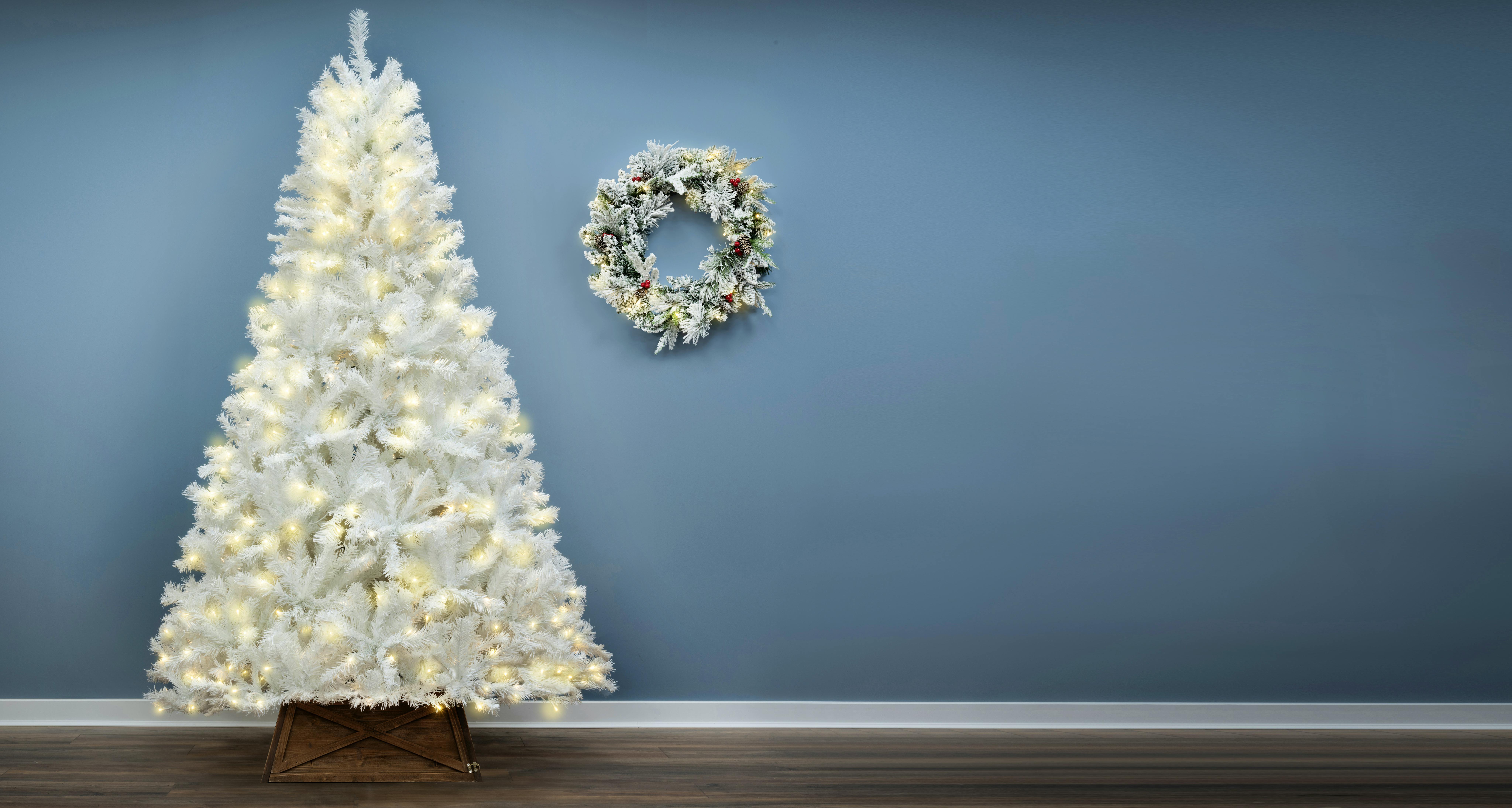 The 8ft Pre-lit Bianca Pine Tree with Warm White Lights