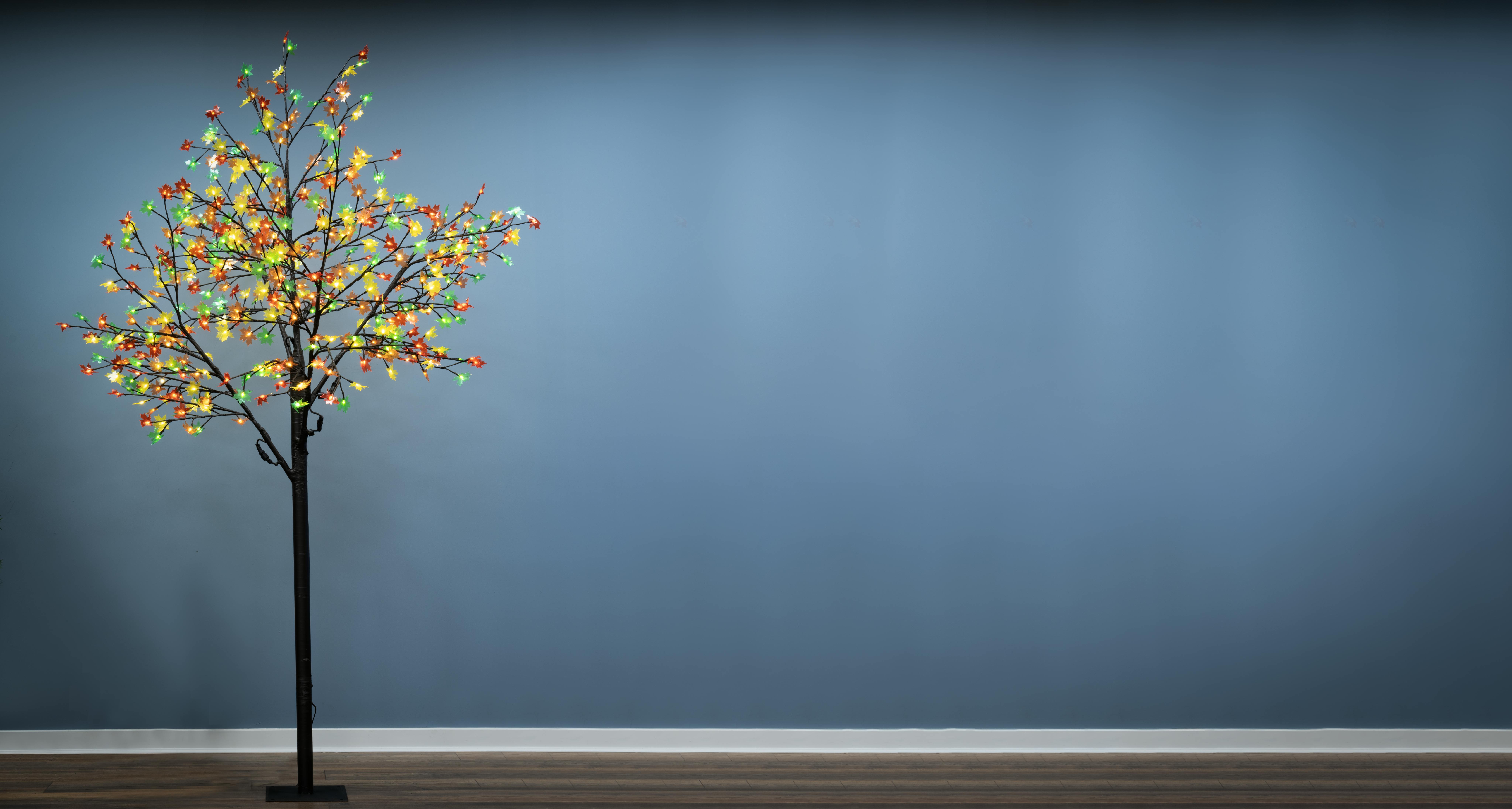 The 2.5m/8.2ft Multicolour Maple Leaf LED Blossom Tree