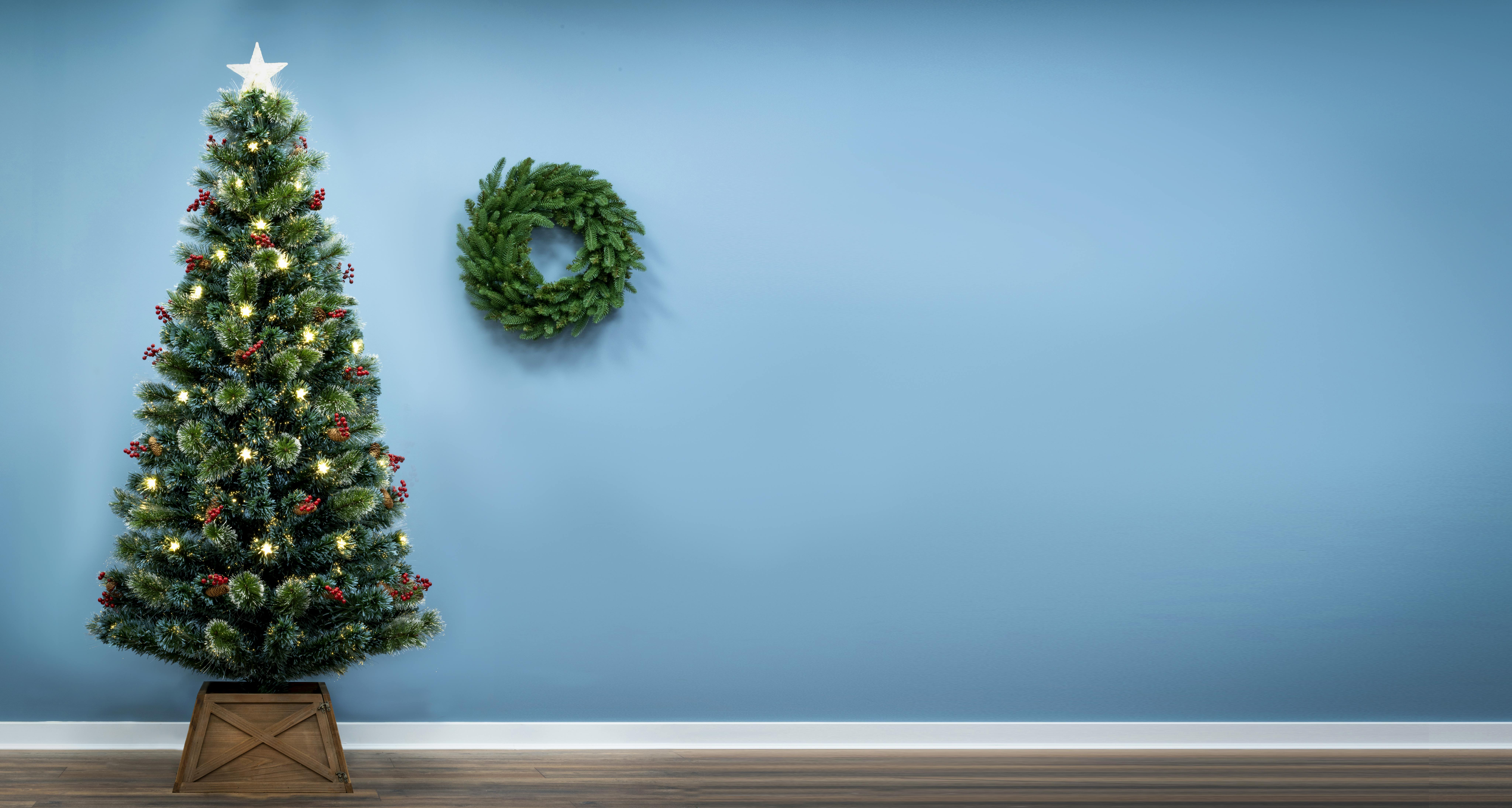 The 7ft Frosted LED Pine Fibre Optic Tree