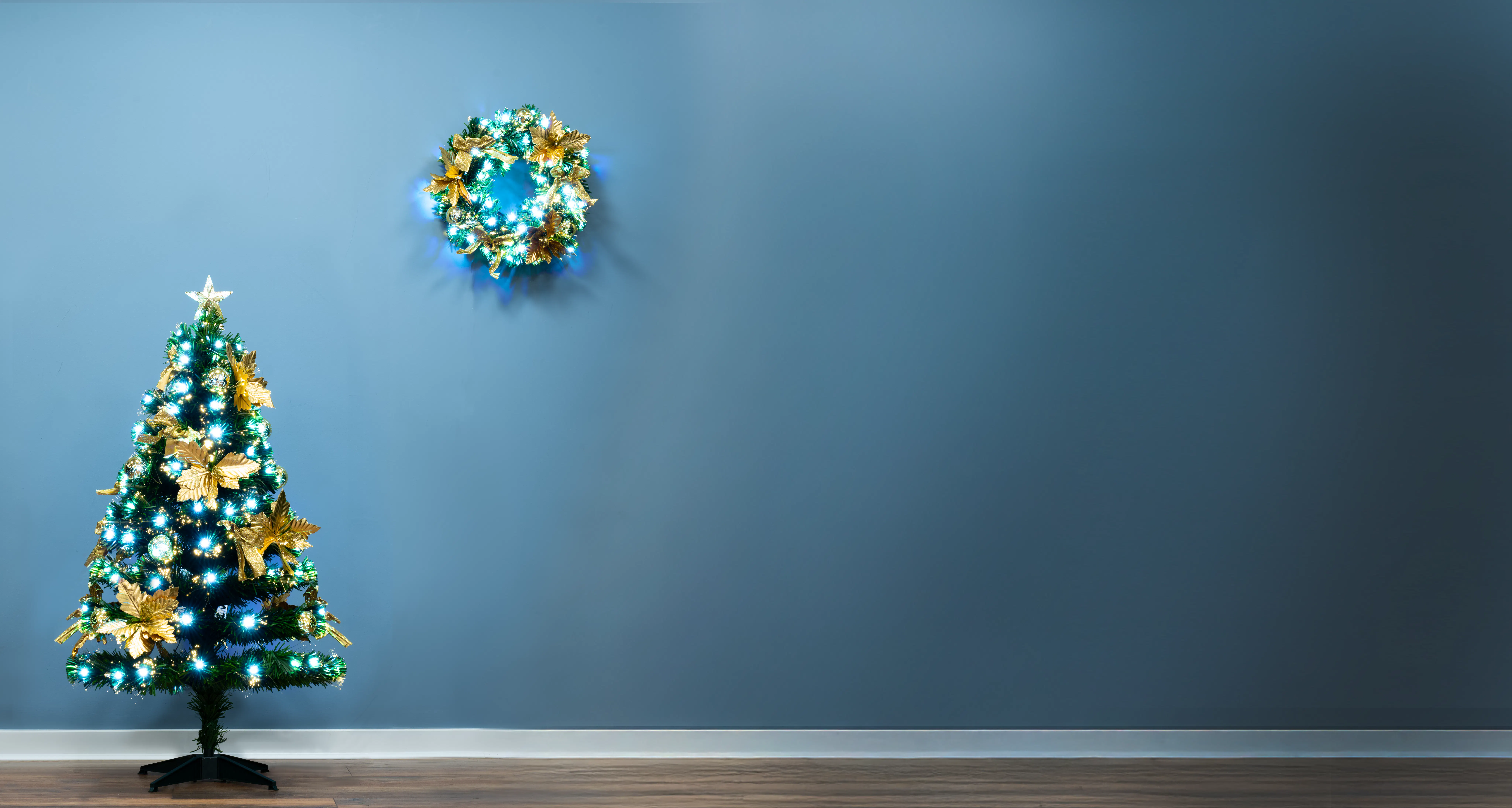 The 4ft Gilded Poinsettia Fir Fibre Optic Tree