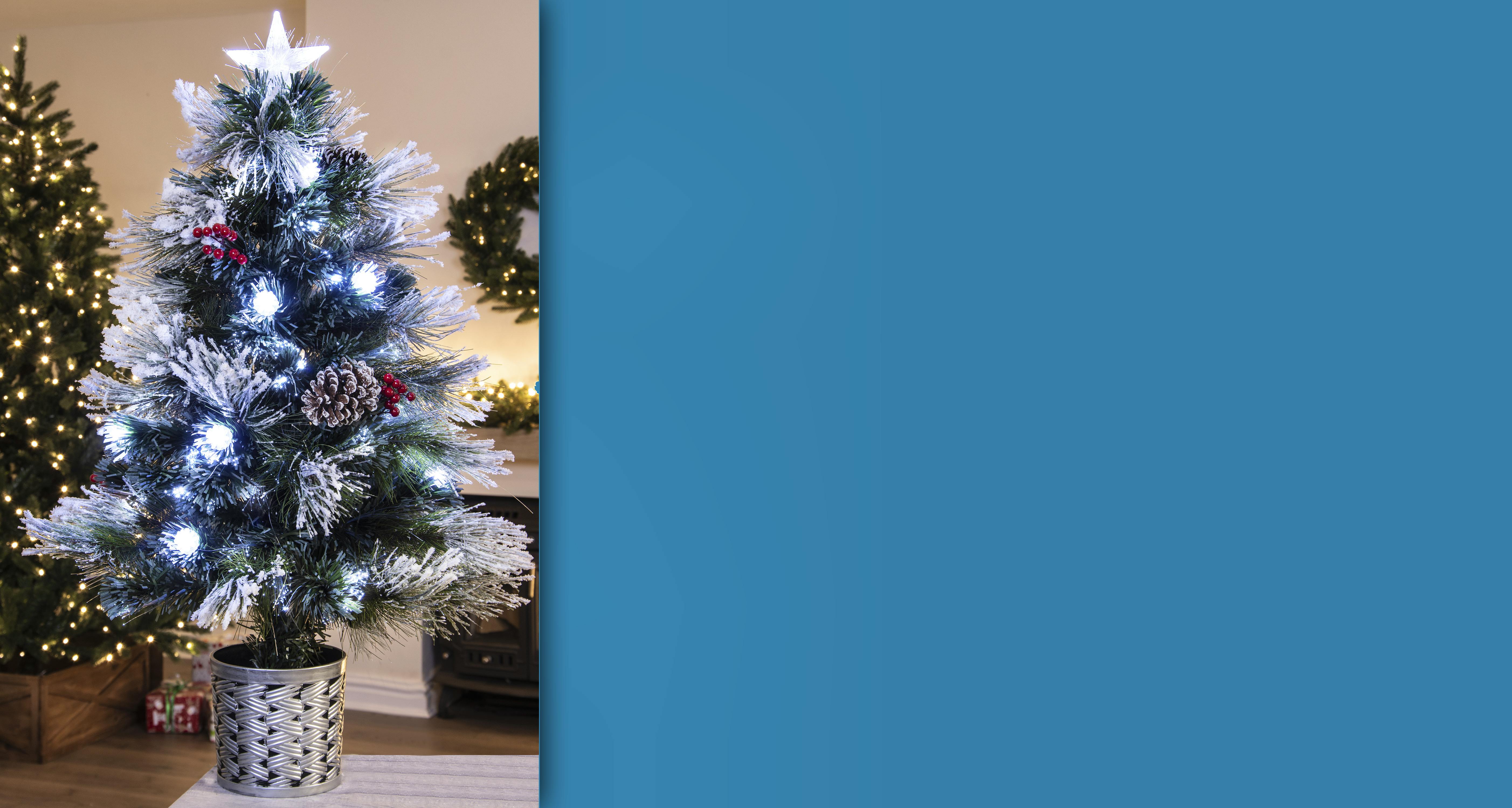 The 3ft Snowy LED Frosted Pine Fibre Optic Tree