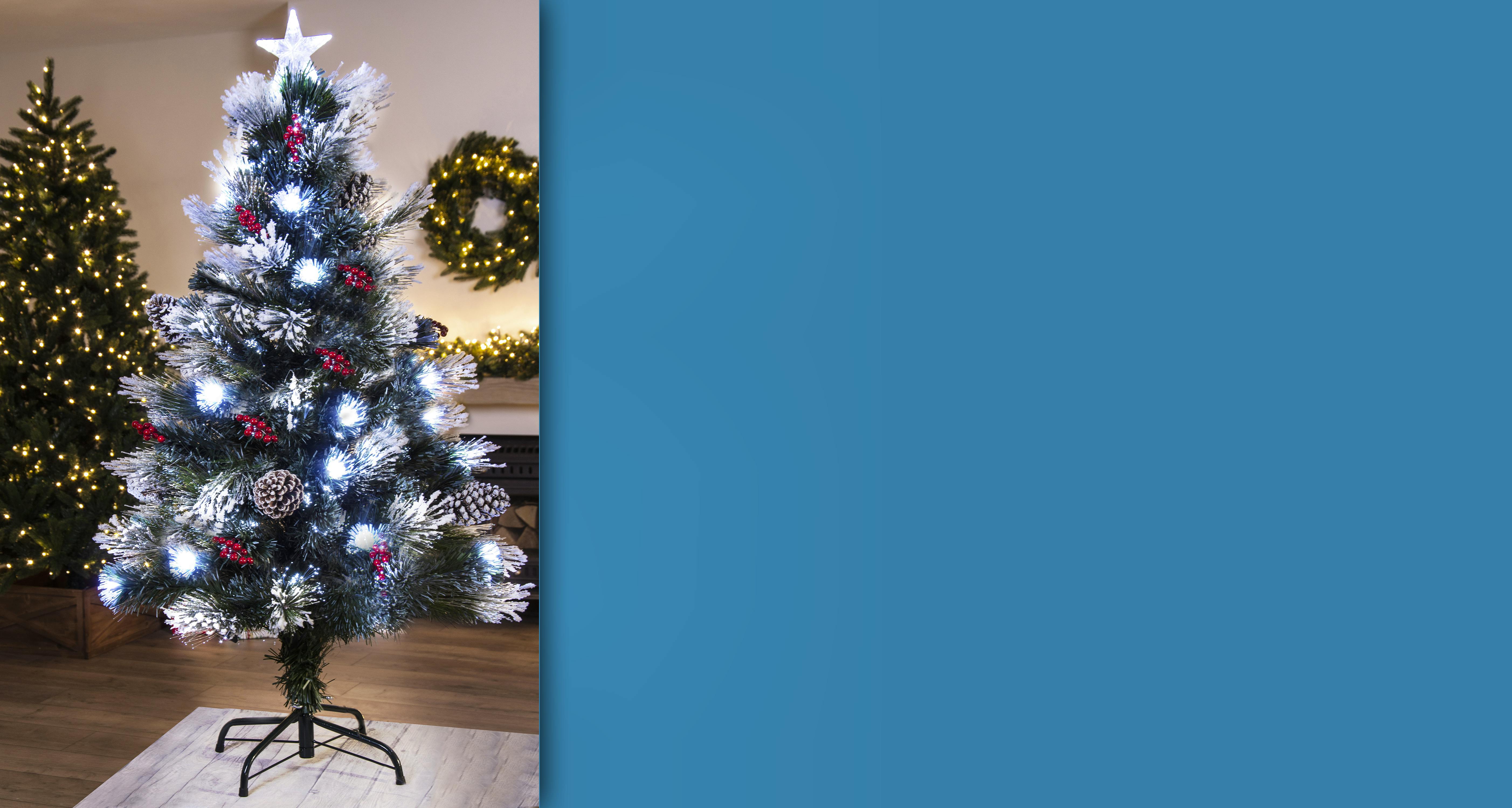 The 4ft Snowy LED Frosted Pine Fibre Optic Tree